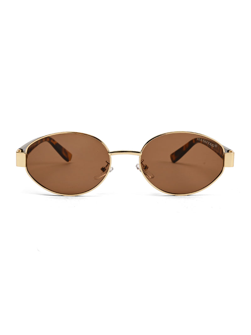 Urbanite | Brown Medium Full Rim Oval Sunglasses for Women [UV-protected]