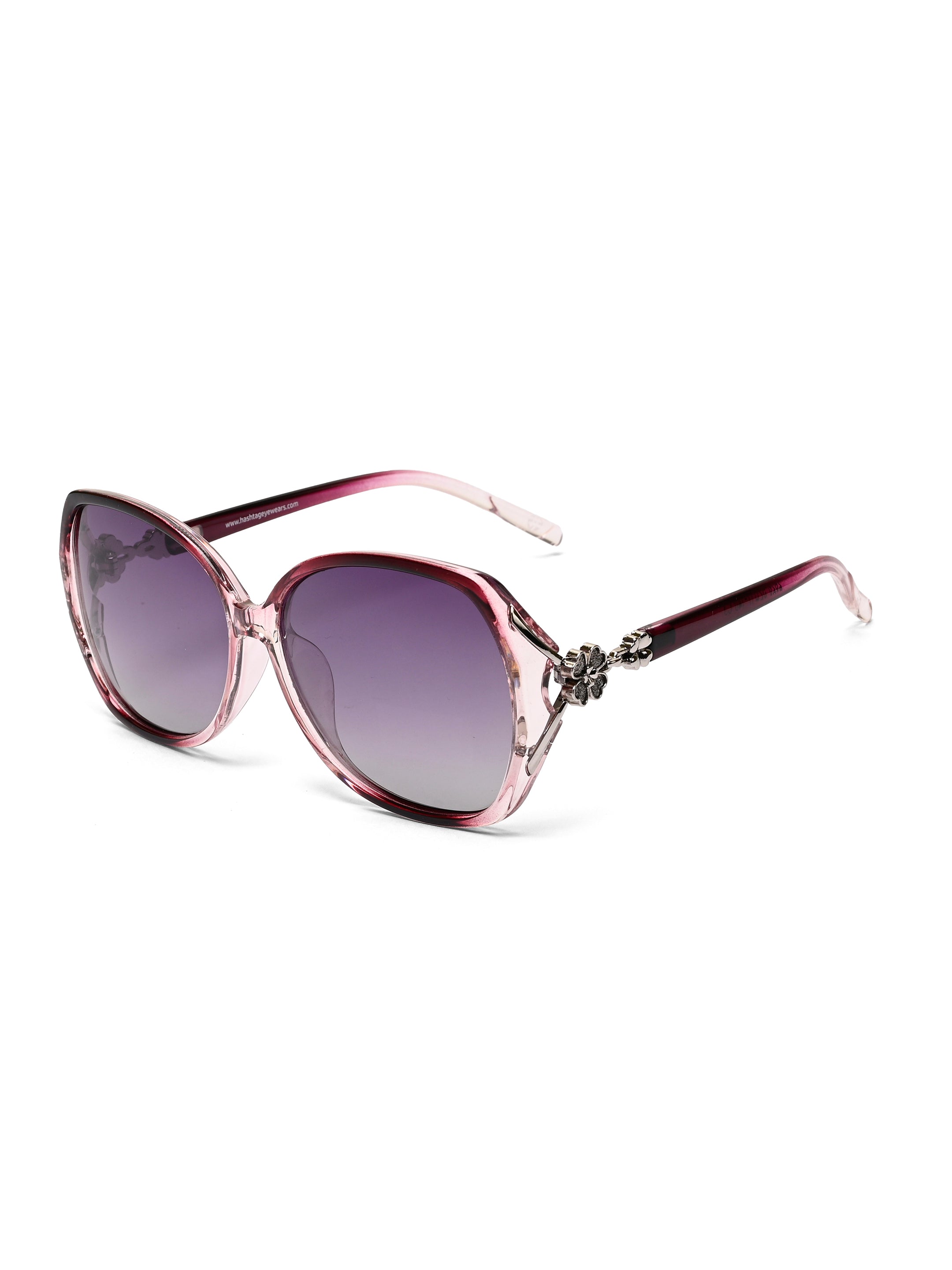 Fyra | Gradient Purple Large Full Rim Butterfly Sunglasses for Women [Polarized]