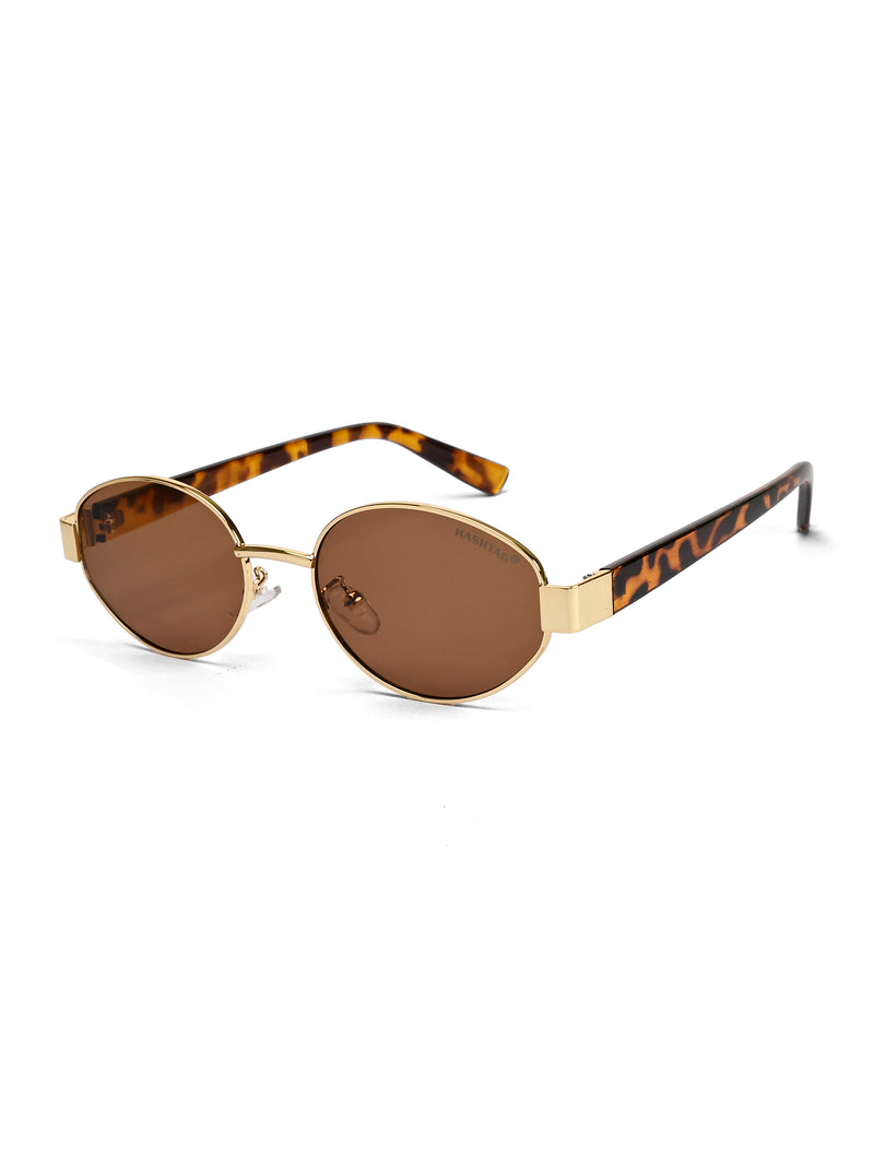 Urbanite | Brown Medium Full Rim Oval Sunglasses for Women [UV-protected]