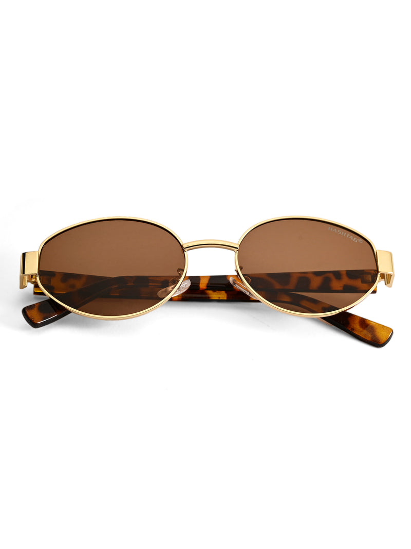 Urbanite | Brown Medium Full Rim Oval Sunglasses for Women [UV-protected]