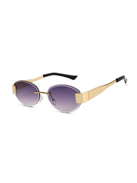 Midnight | Gradient Purple Medium Rim Less Oval Sunglasses for Men & Women [UV-protected]
