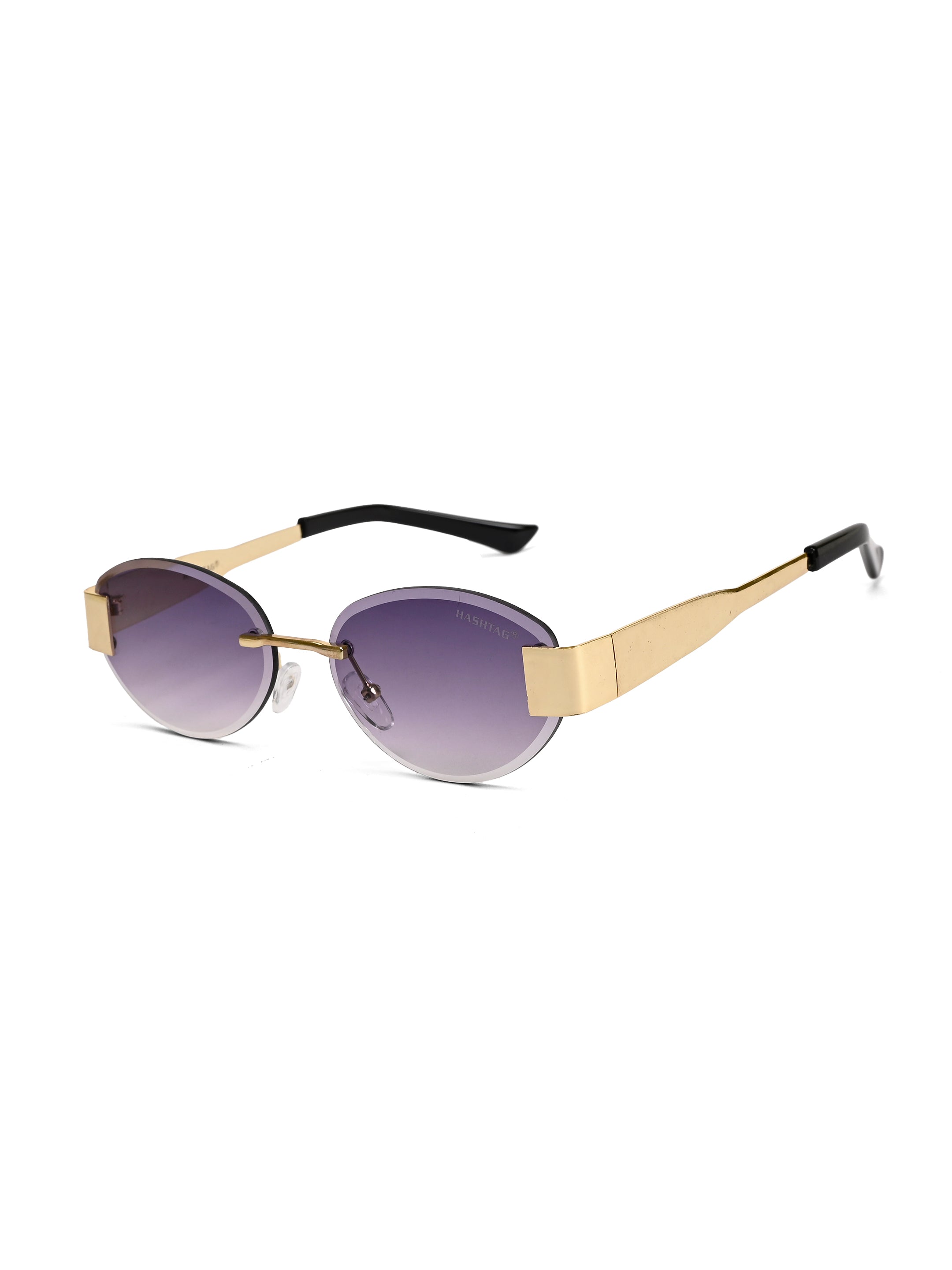 Midnight | Gradient Purple Medium Rim Less Oval Sunglasses for Men & Women [UV-protected]