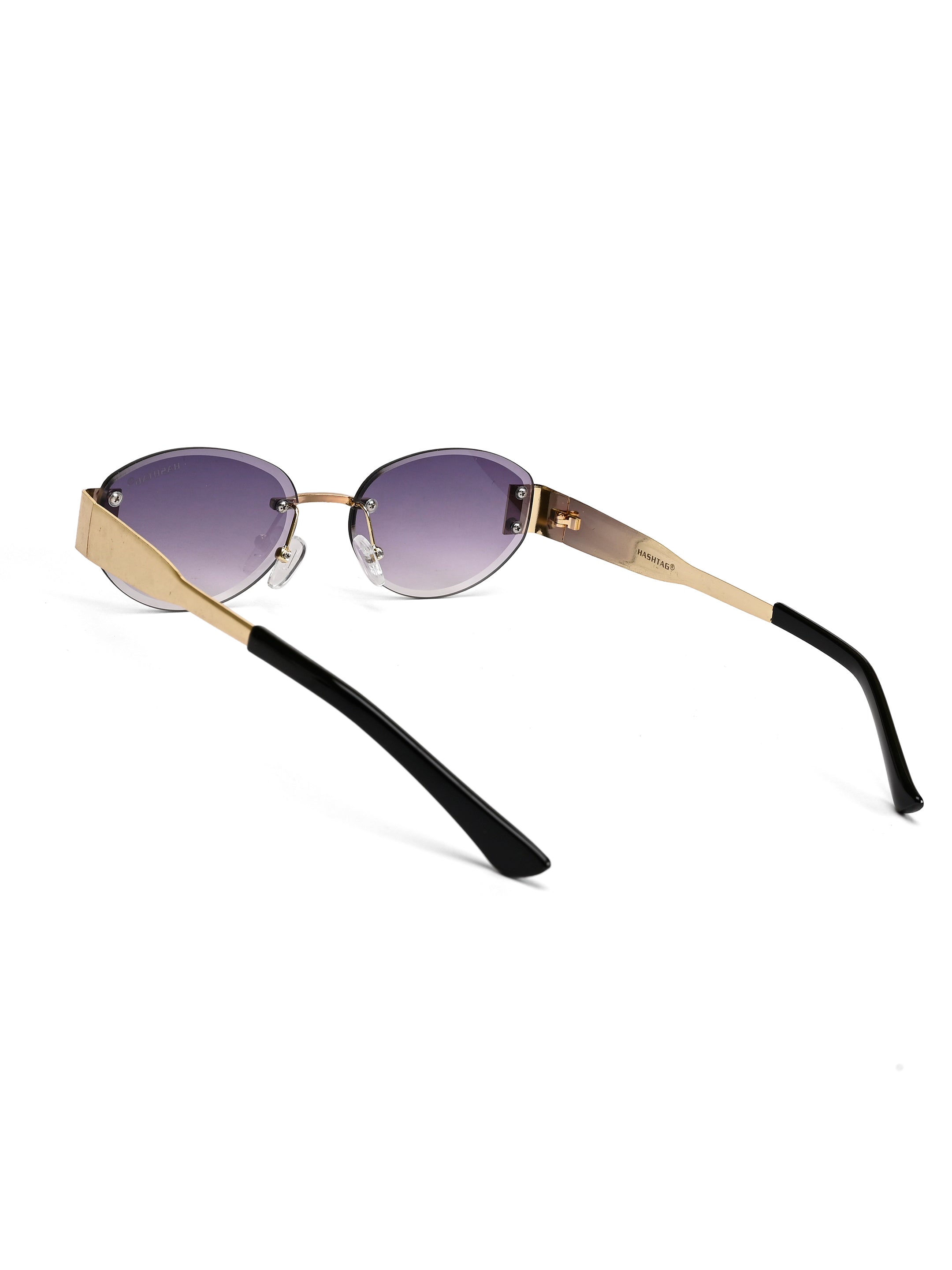 Midnight | Gradient Purple Medium Rim Less Oval Sunglasses for Men & Women [UV-protected]