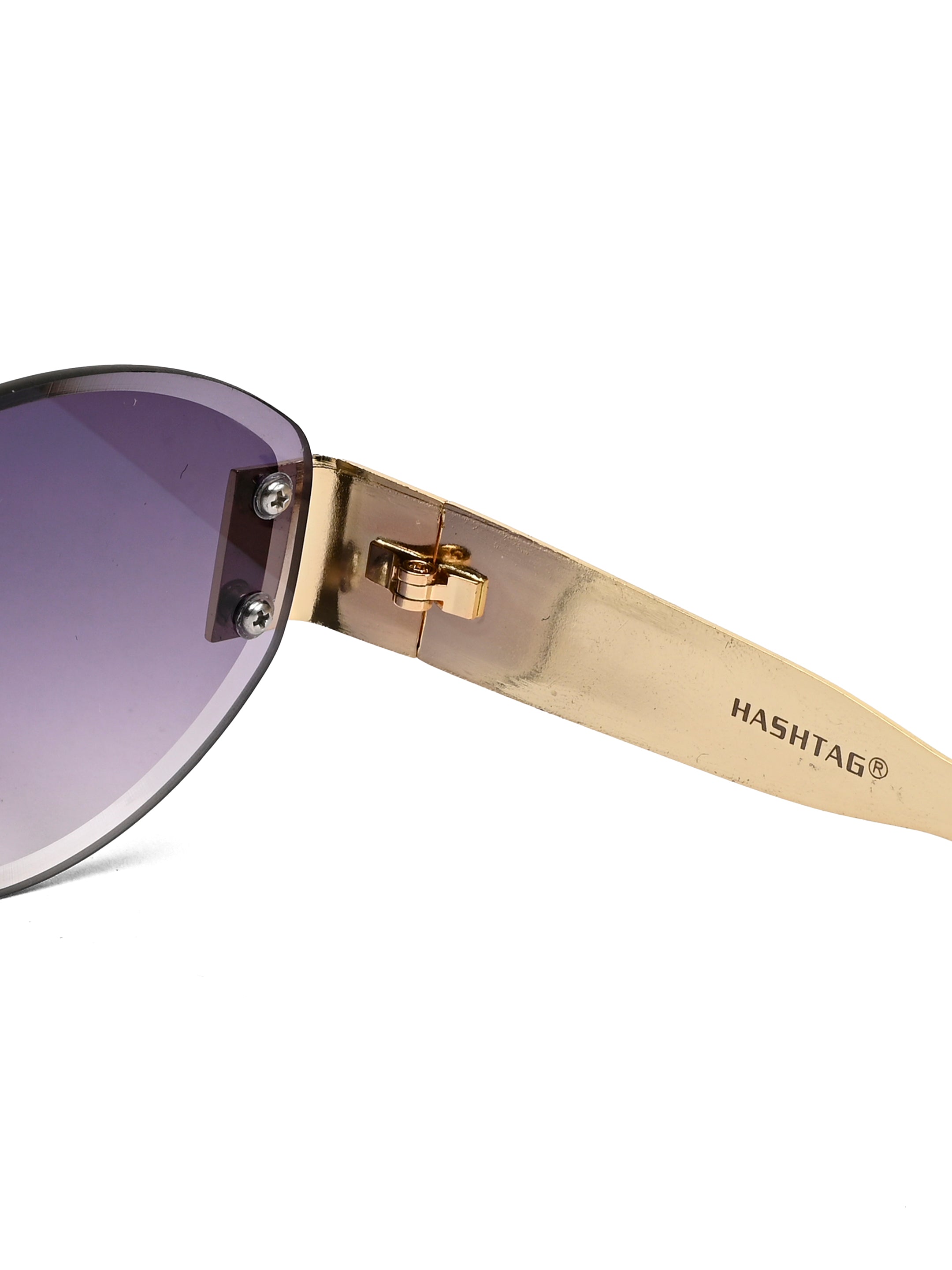 Midnight | Gradient Purple Medium Rim Less Oval Sunglasses for Men & Women [UV-protected]