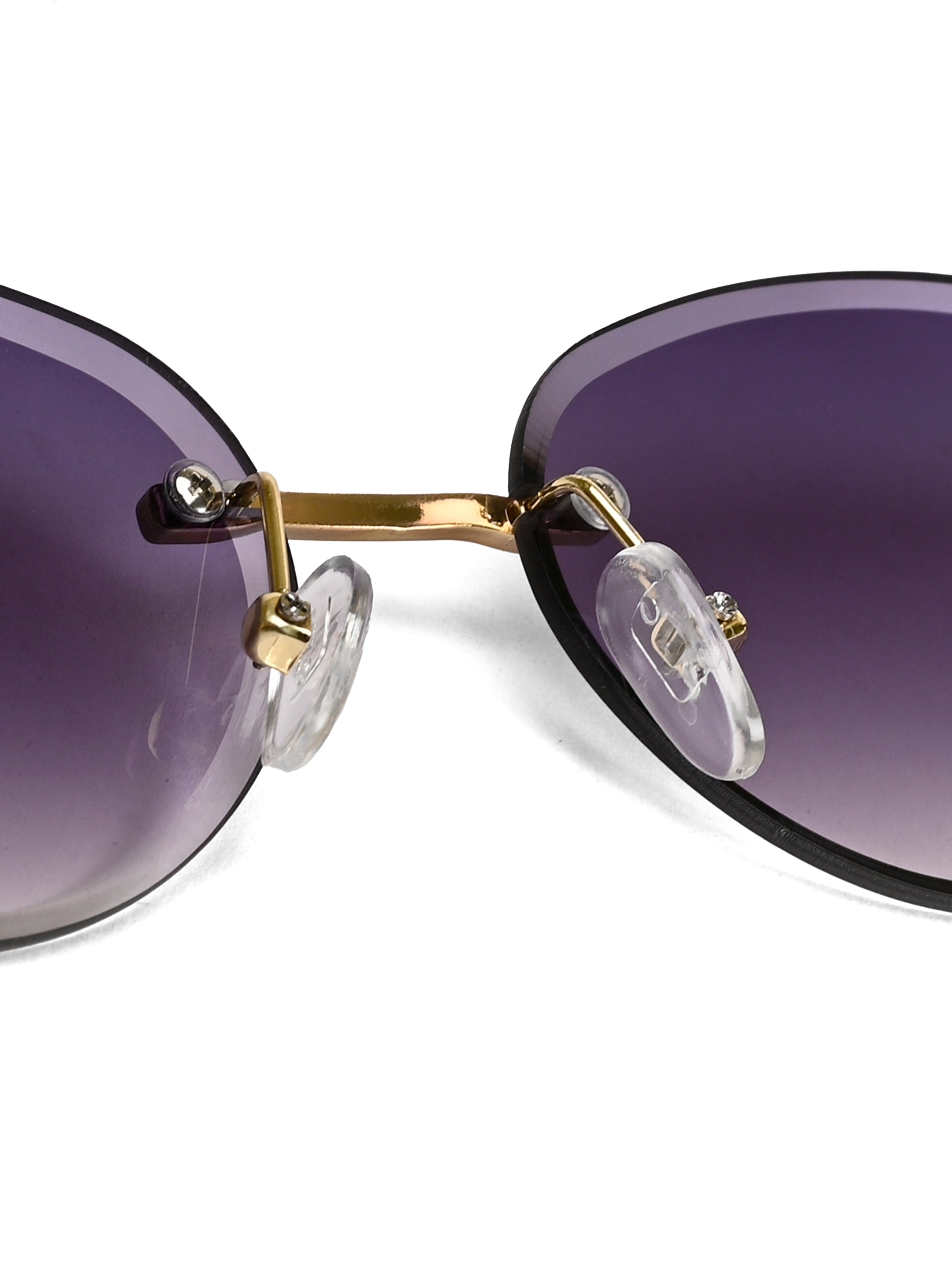 Midnight | Gradient Purple Medium Rim Less Oval Sunglasses for Men & Women [UV-protected]