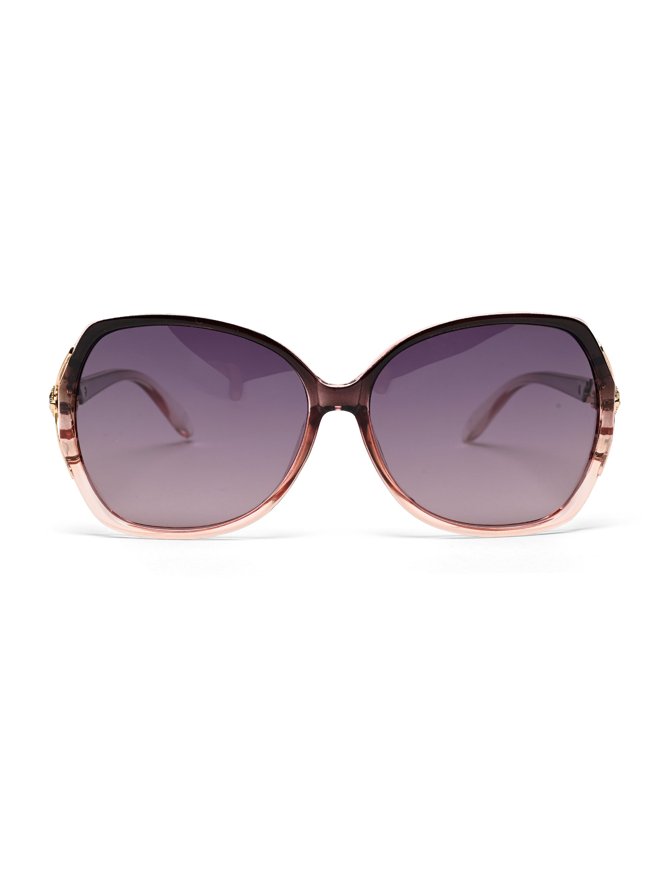 Lunara | Transparent Gradient Brown Large Full Rim Butterfly Sunglasses for Women [Polarized]