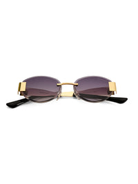 Midnight | Gradient Purple Medium Rim Less Oval Sunglasses for Men & Women [UV-protected]
