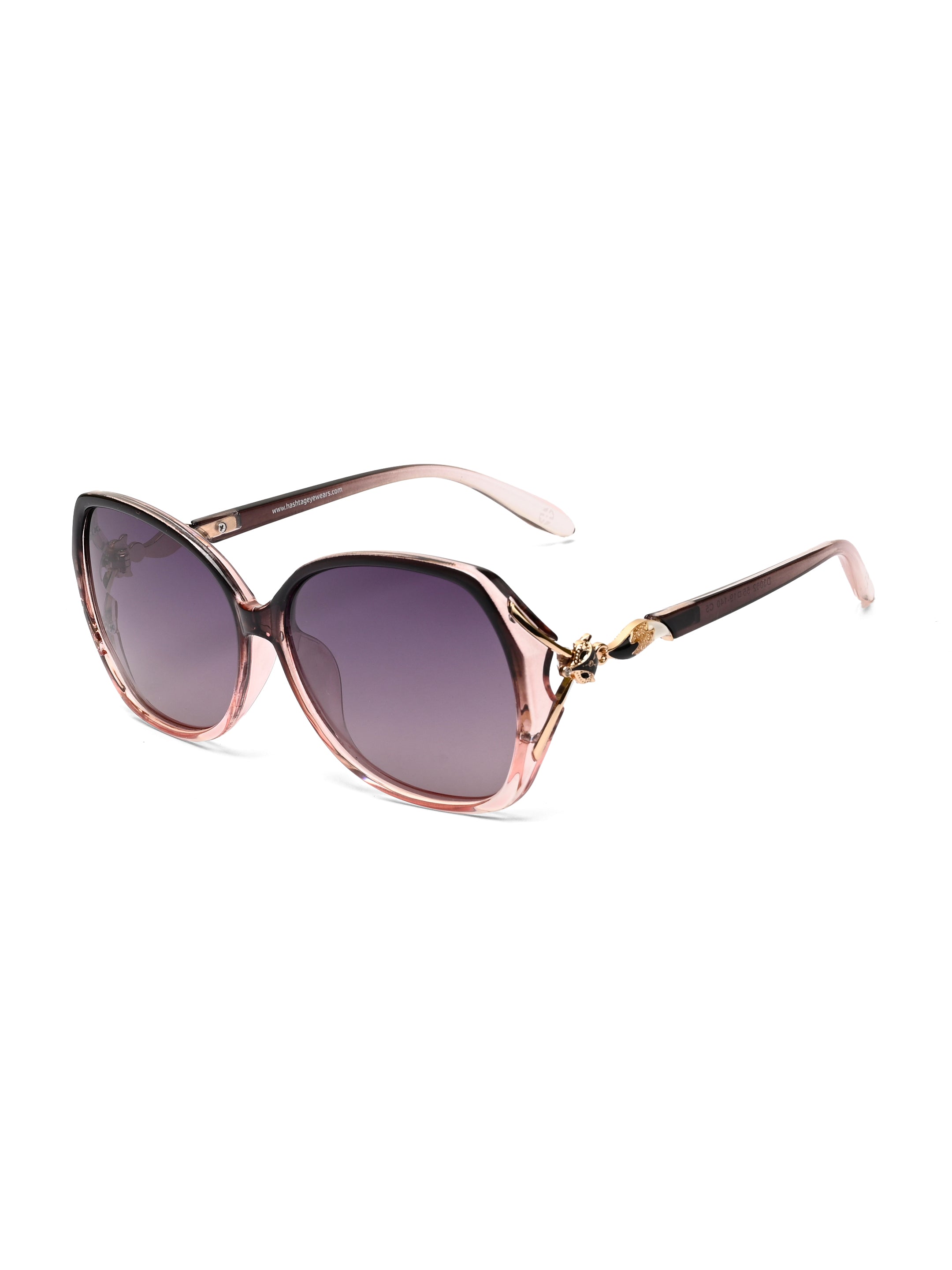 Lunara | Transparent Gradient Brown Large Full Rim Butterfly Sunglasses for Women [Polarized]