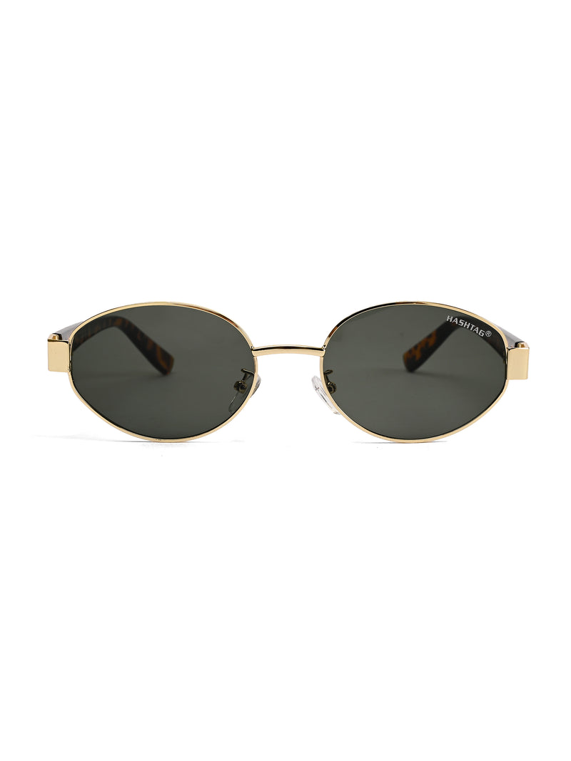 Urbanite | Green Medium Full Rim Oval Sunglasses for Women [UV-protected]