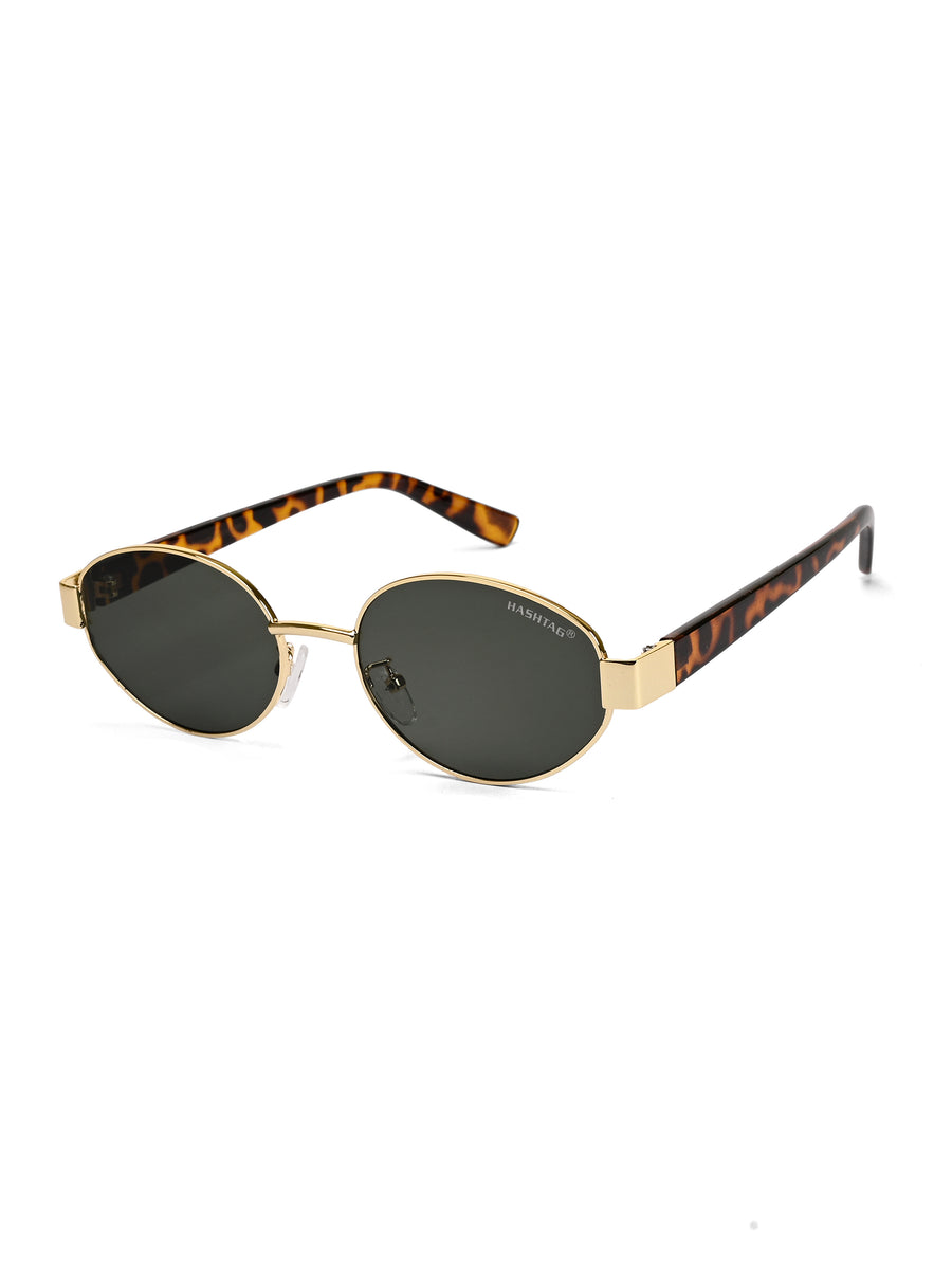 Urbanite | Green Medium Full Rim Oval Sunglasses for Women [UV-protected]