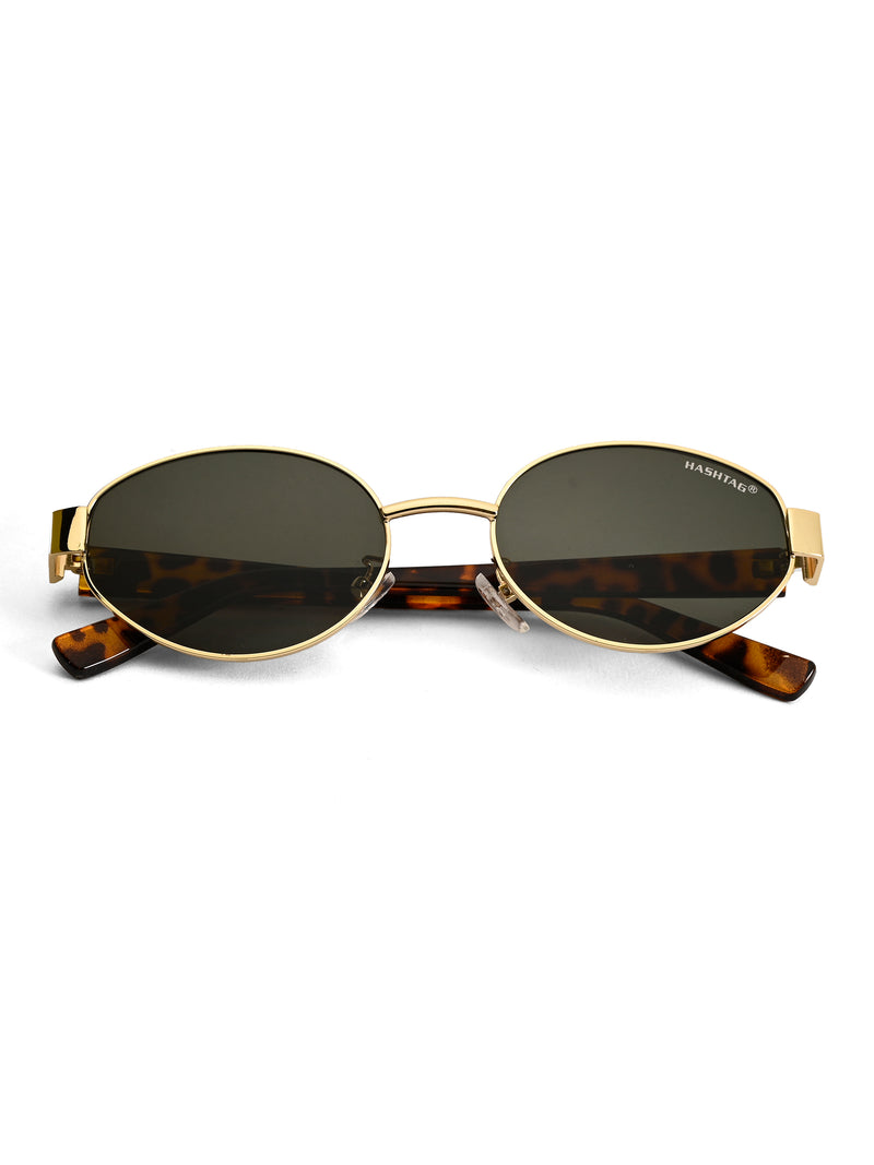 Urbanite | Green Medium Full Rim Oval Sunglasses for Women [UV-protected]