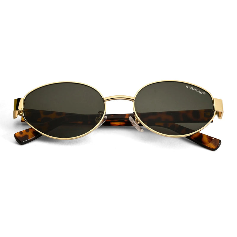 Urbanite | Green Medium Full Rim Oval Sunglasses for Women [UV-protected]