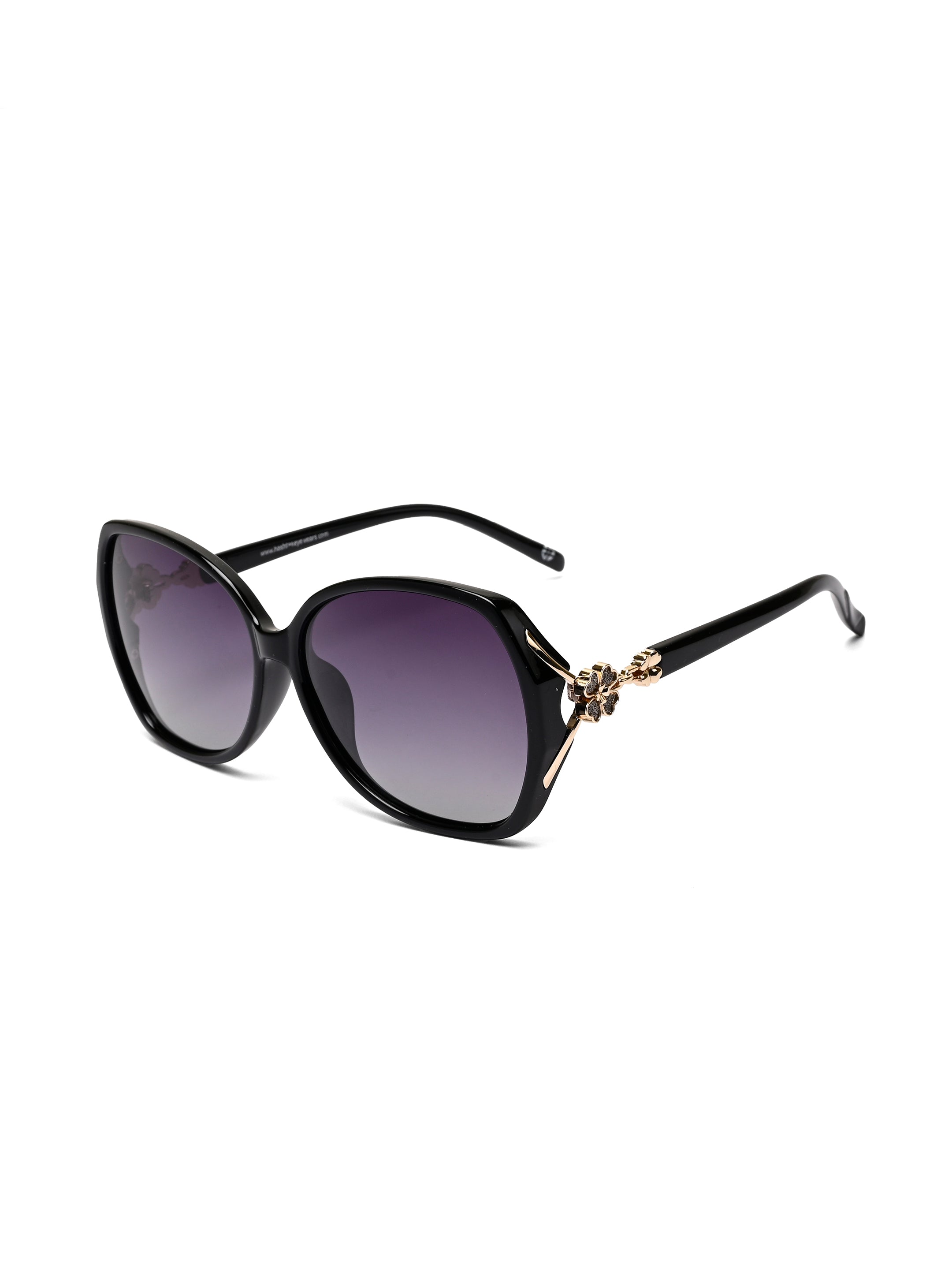 Fyra | Black Large Full Rim Butterfly Sunglasses for Women [Polarized]