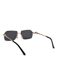 Panther | Black Medium Rim Less RECTANGLE Sunglasses for Men & Women [UV-protected]