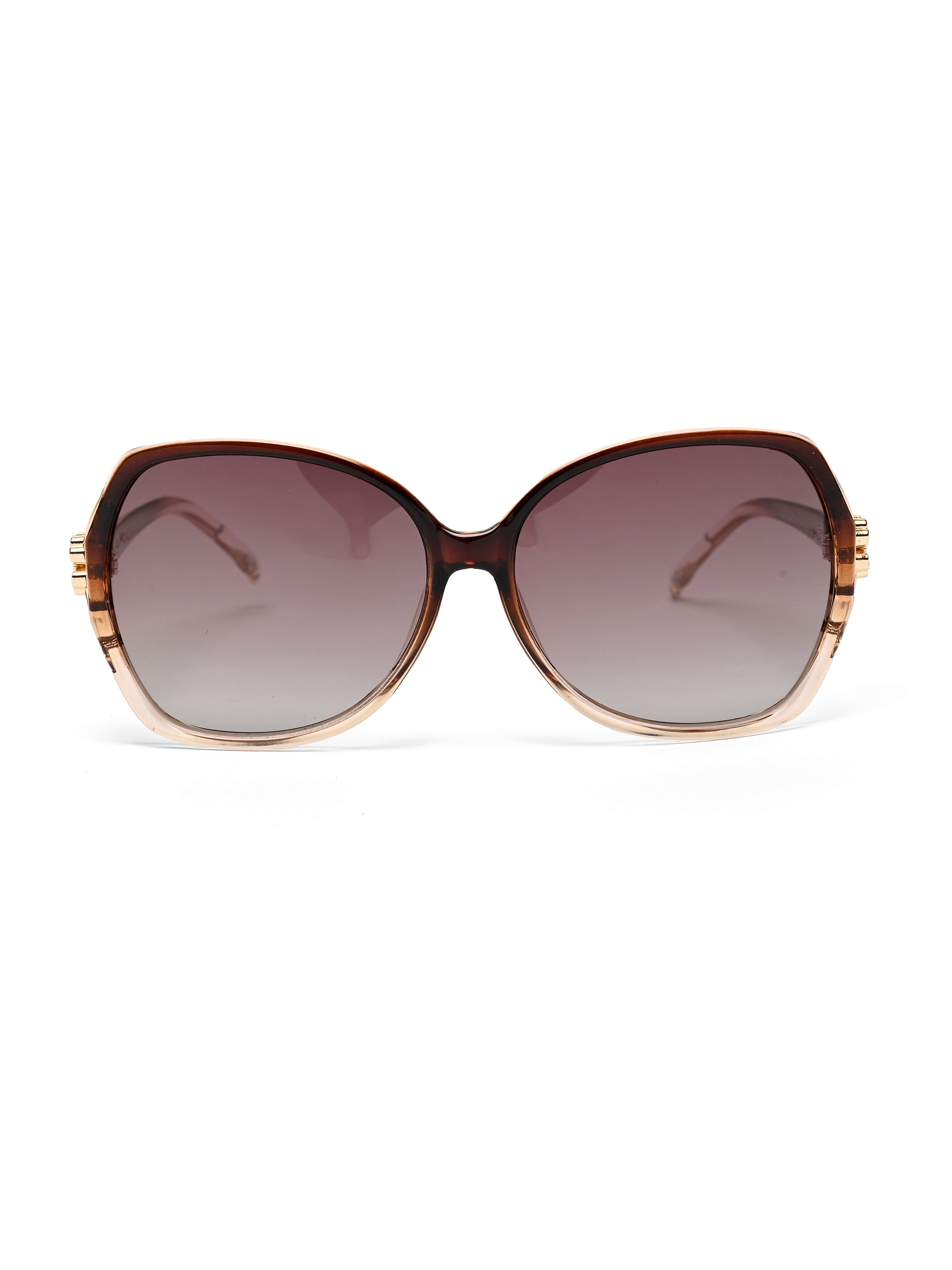 Fyra | Transparent Brown Large Full Rim Butterfly Sunglasses for Women [Polarized]
