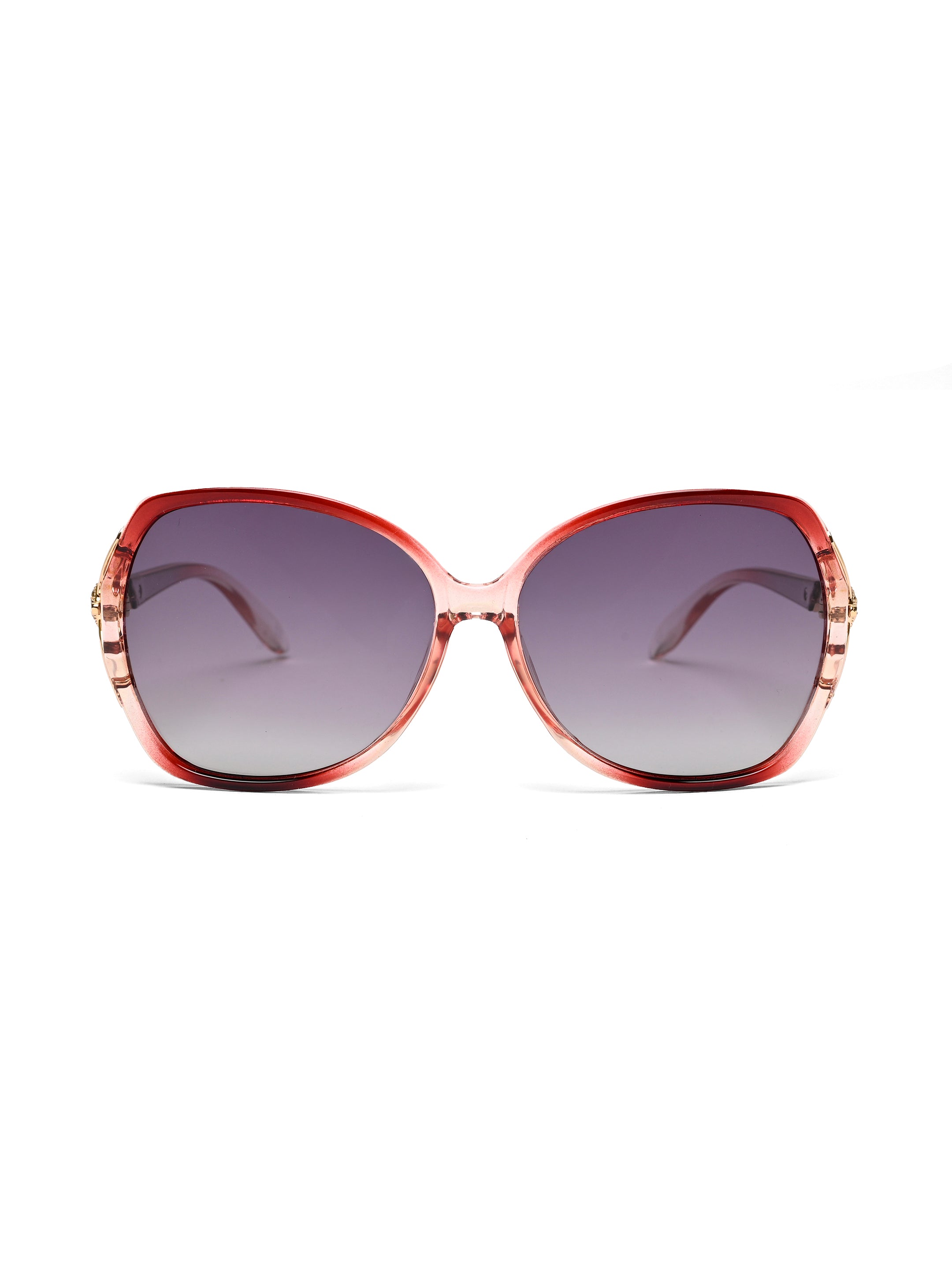 Lunara | Transparent Reddish Purple Large Full Rim Butterfly Sunglasses for Women [Polarized]