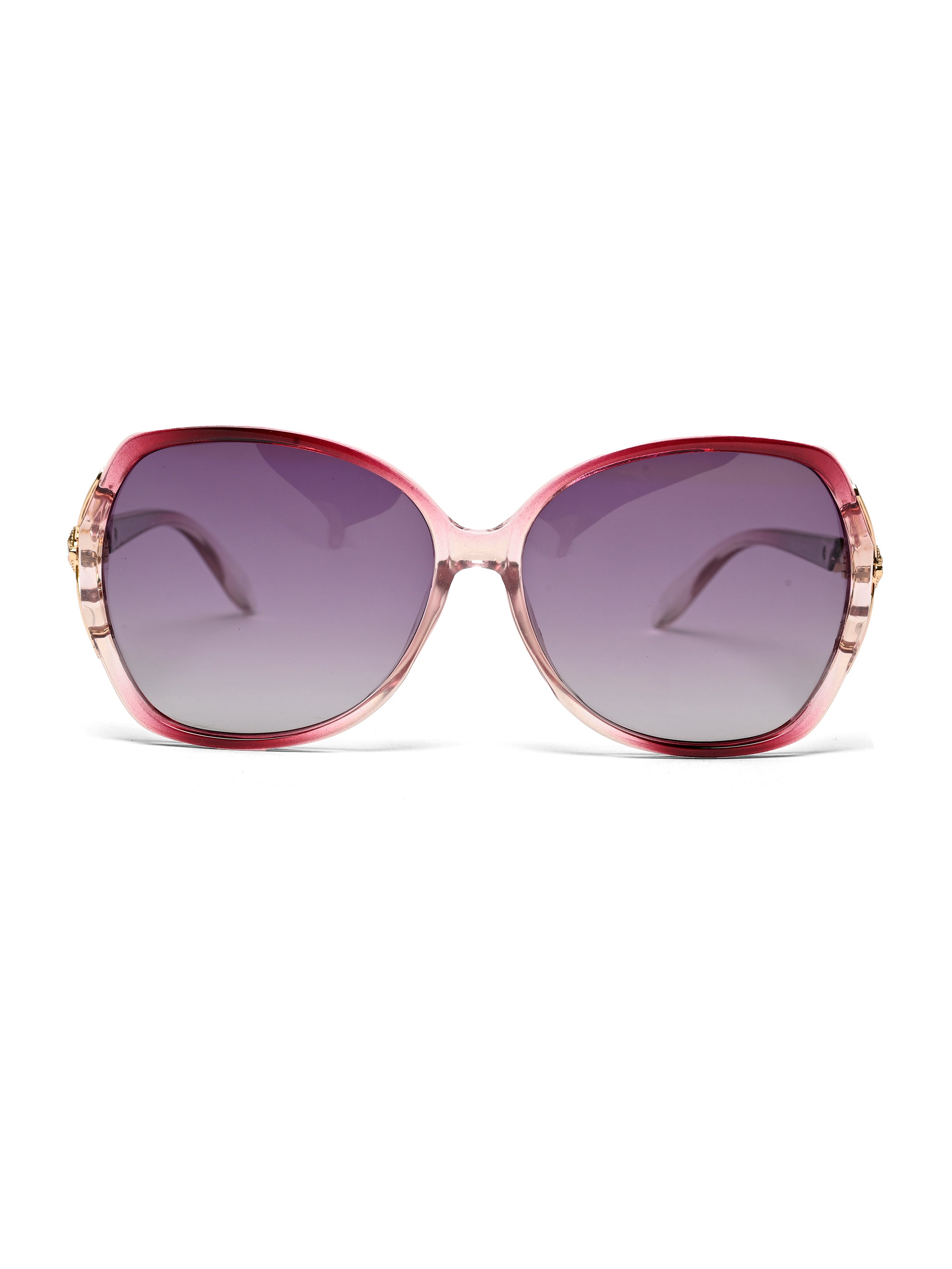 Lunara | Transparent Gradient Purple Large Full Rim Butterfly Sunglasses for Women [Polarized]