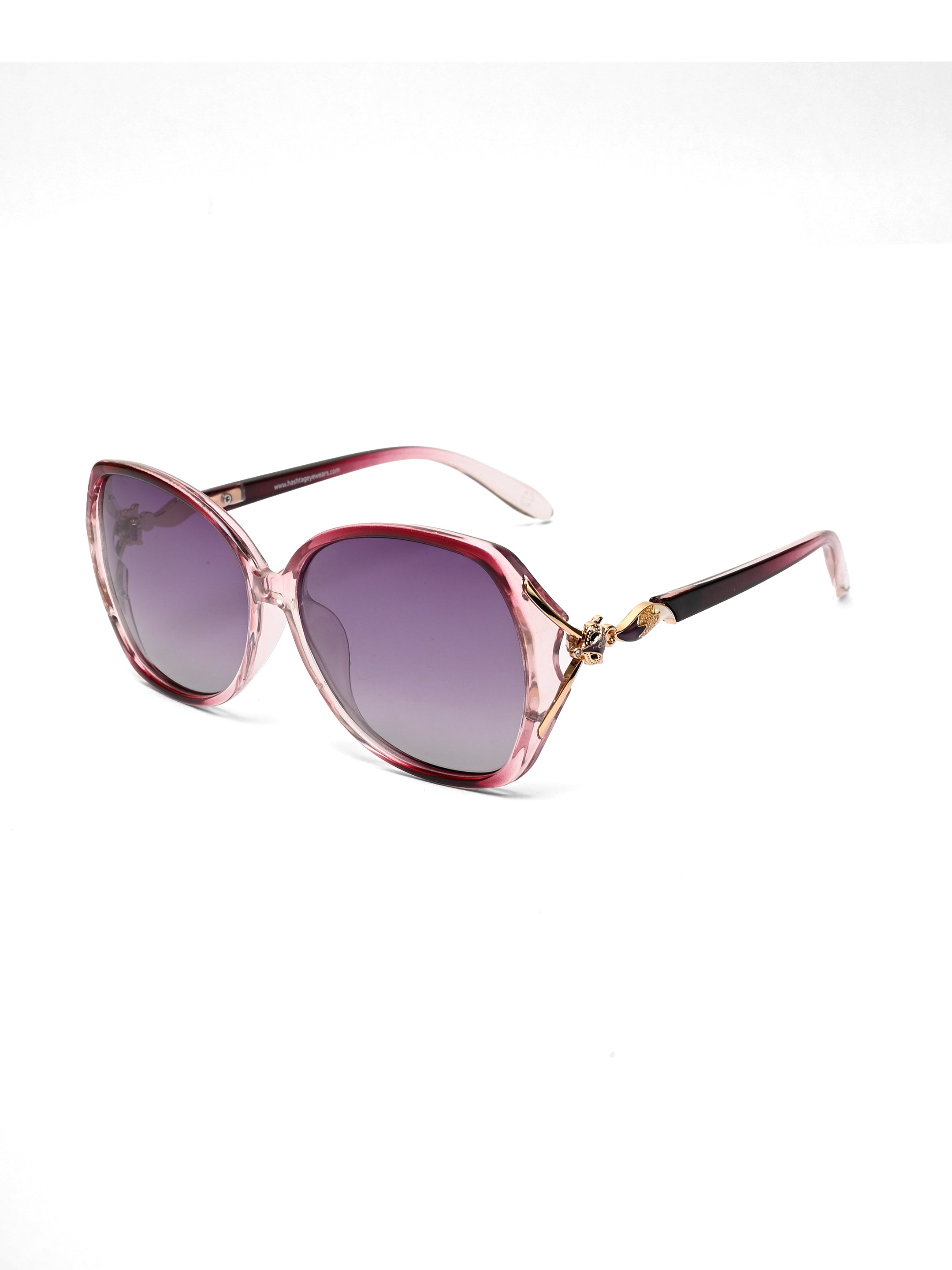Lunara | Transparent Gradient Purple Large Full Rim Butterfly Sunglasses for Women [Polarized]