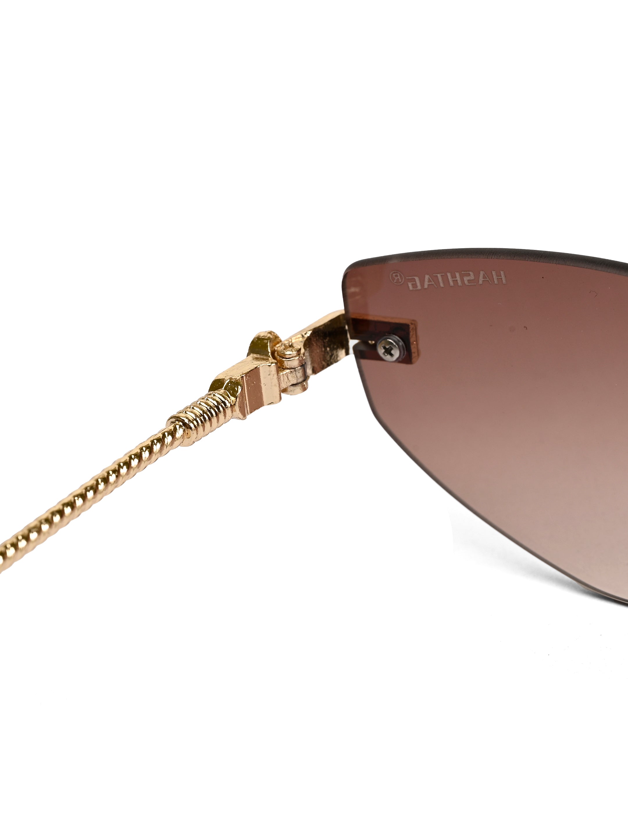 Glimmer | Gradient Brown Medium Rim Less Oval Sunglasses for Men & Women [UV-protected]