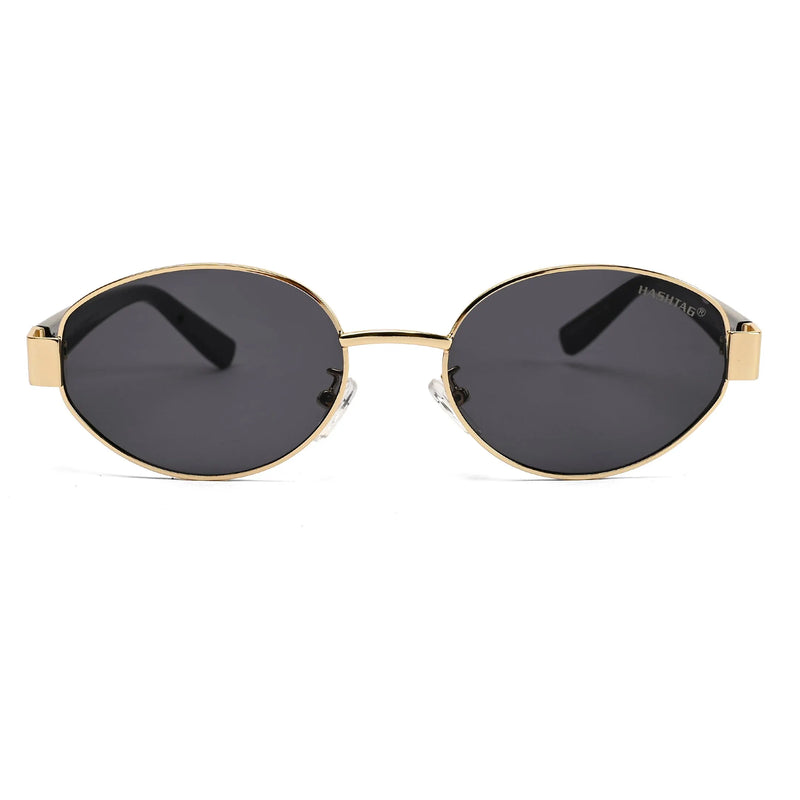 Urbanite | Black Medium Full Rim Oval Sunglasses for Women [UV-protected]