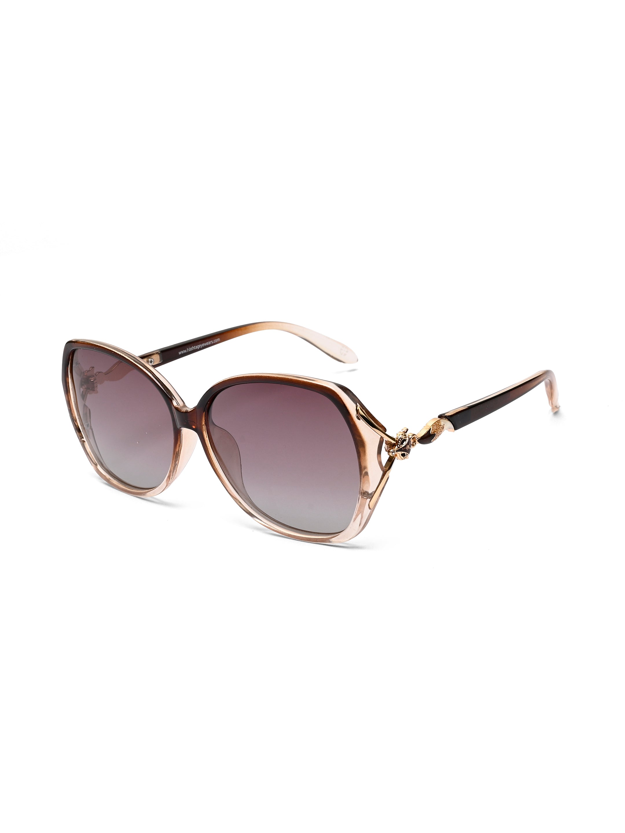 Lunara | Gradient Brown Large Full Rim Butterfly Sunglasses for Women [Polarized]