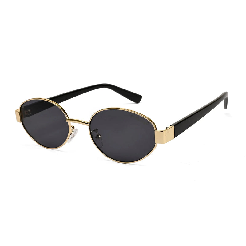 Urbanite | Black Medium Full Rim Oval Sunglasses for Women [UV-protected]