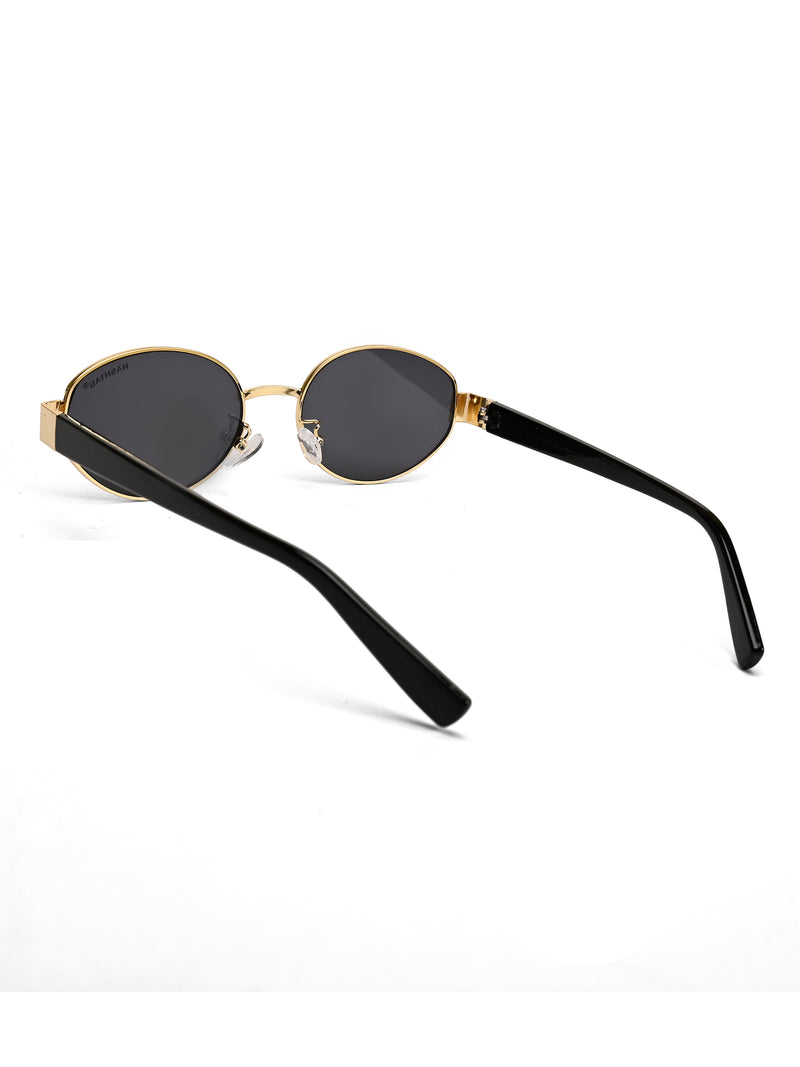 Urbanite | Black Medium Full Rim Oval Sunglasses for Women [UV-protected]