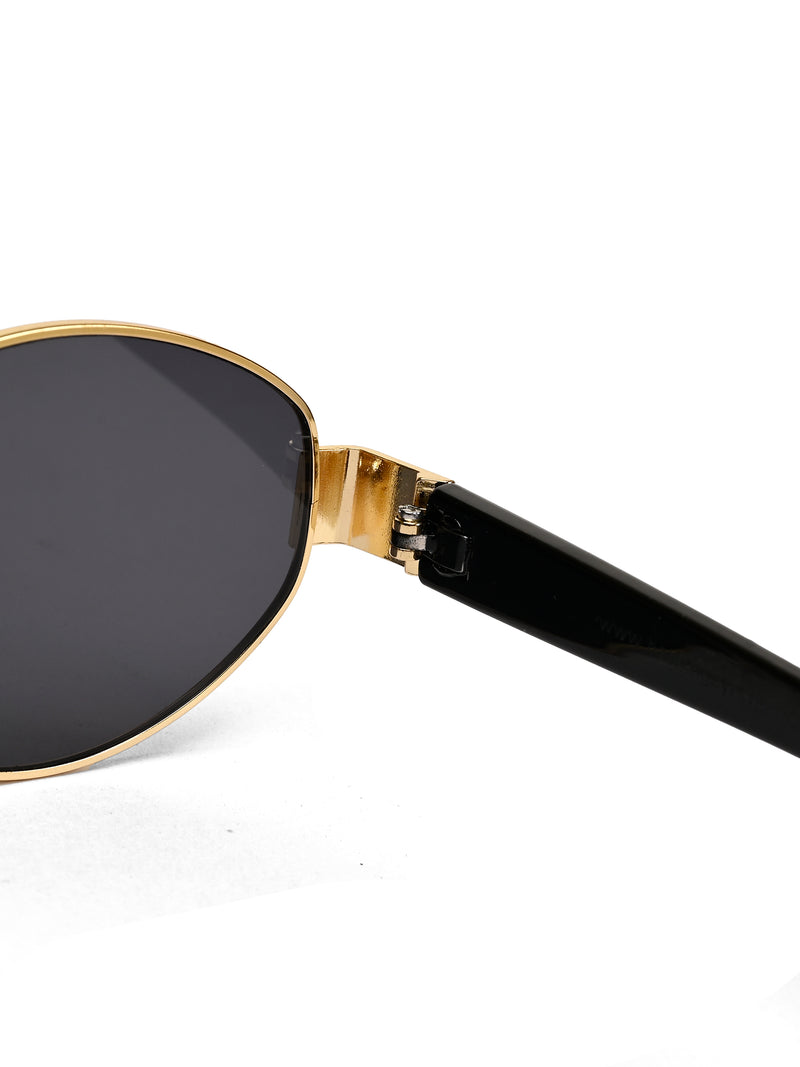 Urbanite | Black Medium Full Rim Oval Sunglasses for Women [UV-protected]