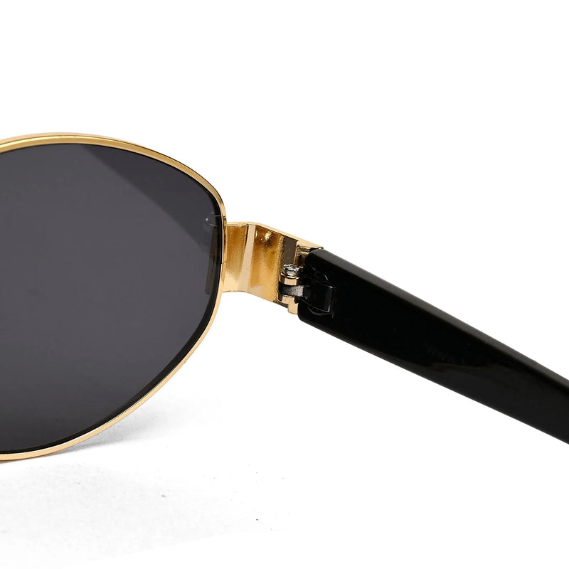 Urbanite | Black Medium Full Rim Oval Sunglasses for Women [UV-protected]