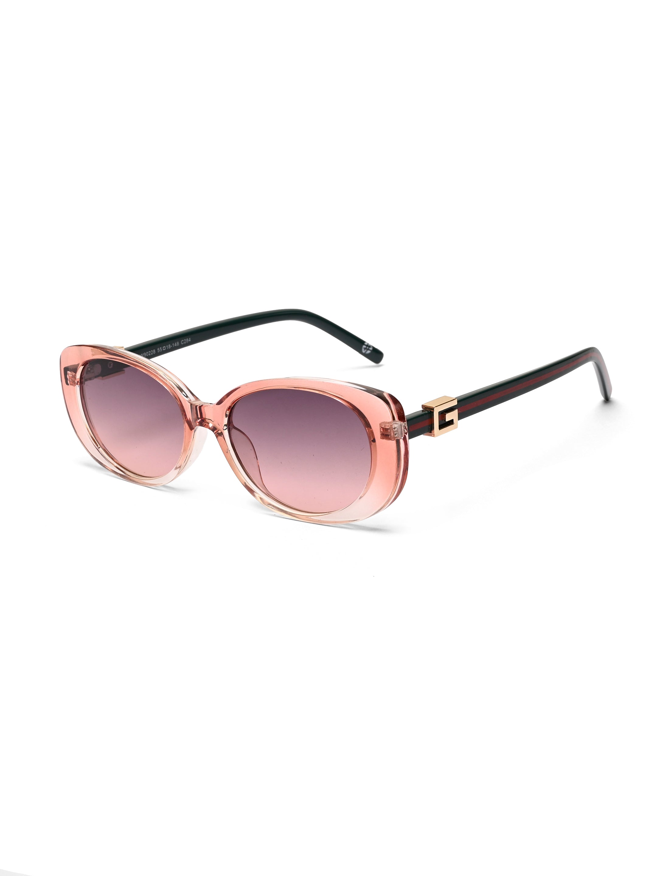 Evira | Transparent Gradient Pink Large Full Rim Cateye Sunglasses for Women [UV-protected]