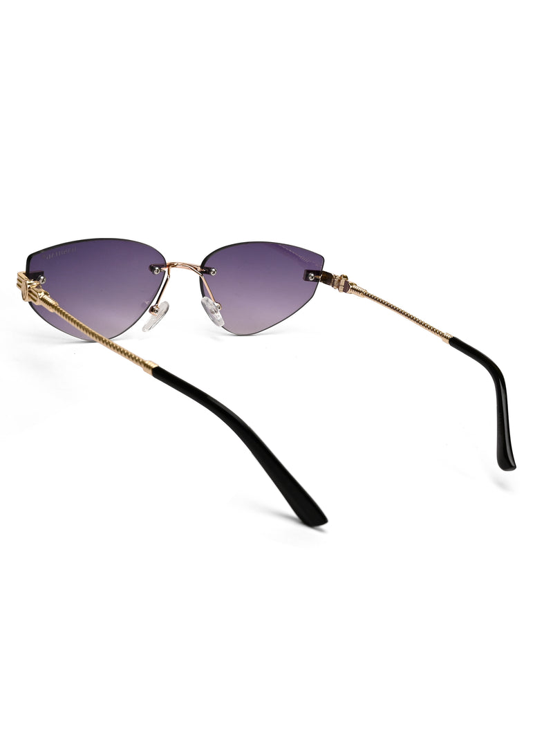 Glimmer | Gradient Purple Medium Rim Less Oval Sunglasses for Men & Women [UV-protected]