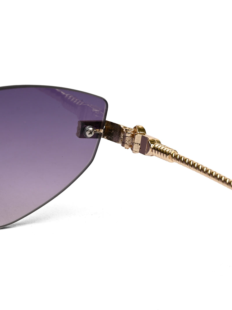 Glimmer | Gradient Purple Medium Rim Less Oval Sunglasses for Men & Women [UV-protected]