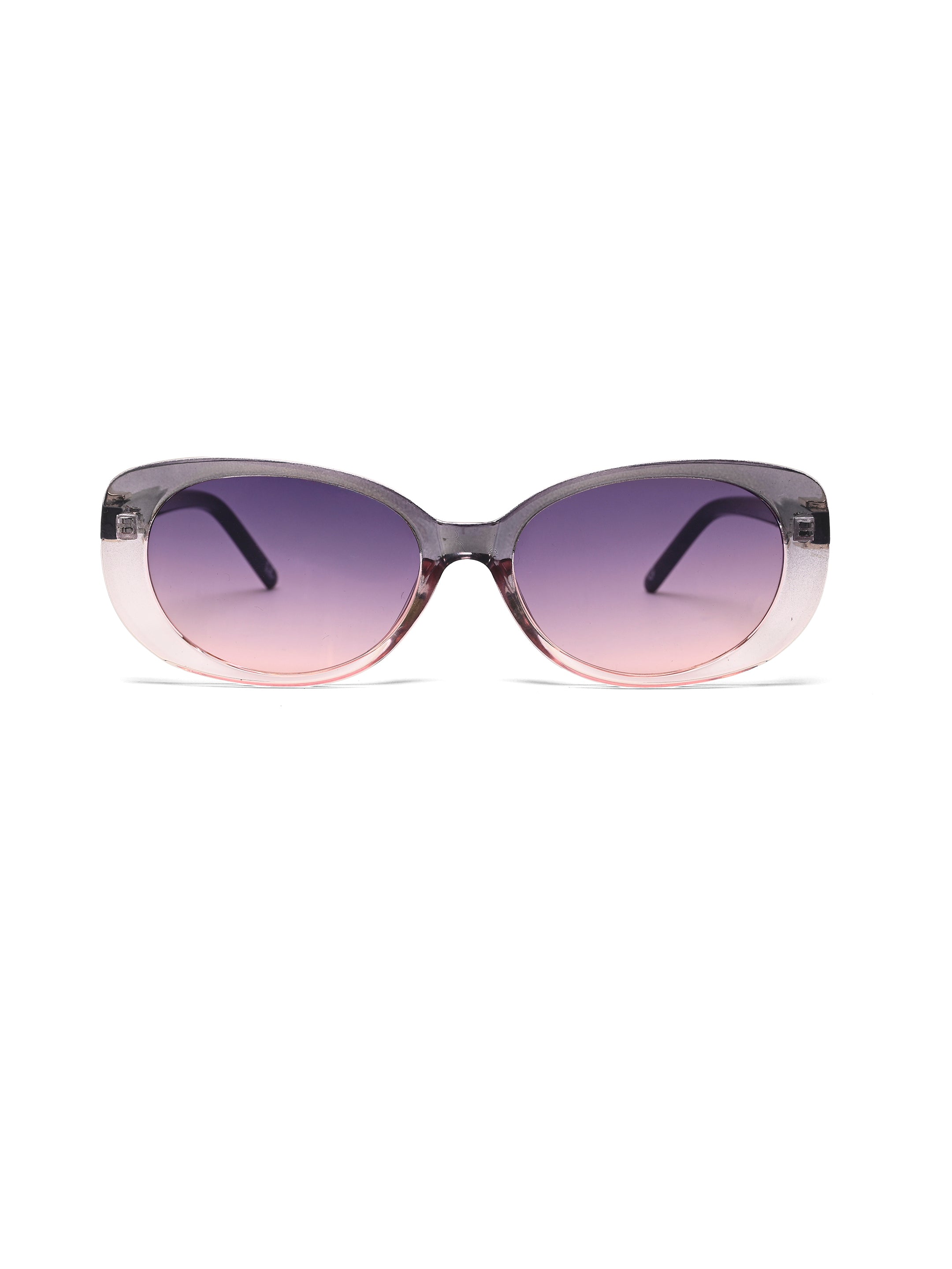 Evira | Transparent Gradient Grey Large Full Rim Cateye Sunglasses for Women [UV-protected]