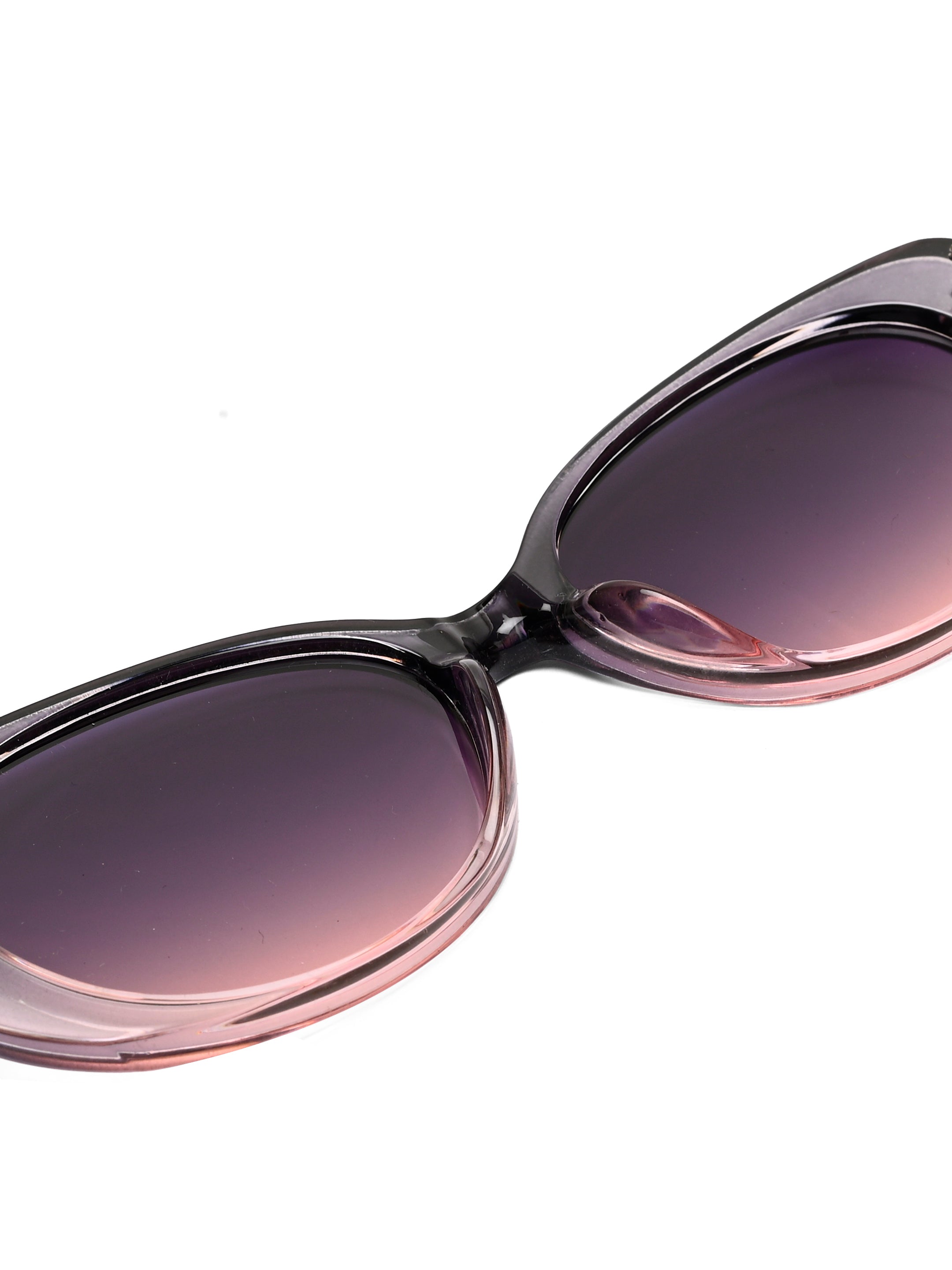 Evira | Transparent Gradient Grey Large Full Rim Cateye Sunglasses for Women [UV-protected]