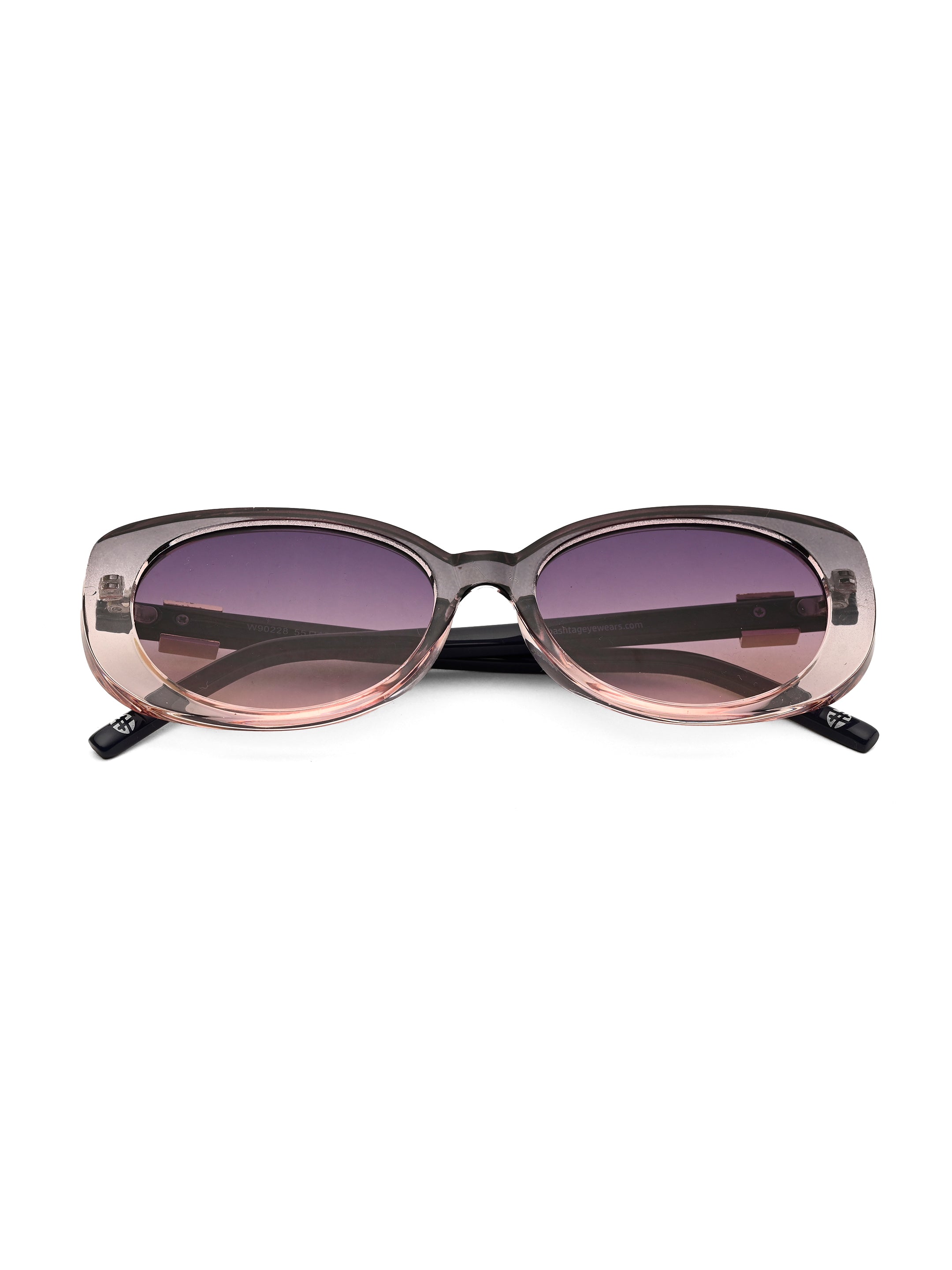 Evira | Transparent Gradient Grey Large Full Rim Cateye Sunglasses for Women [UV-protected]