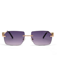 Panther | Gradient Purple Medium Rim Less RECTANGLE Sunglasses for Men & Women [UV-protected]