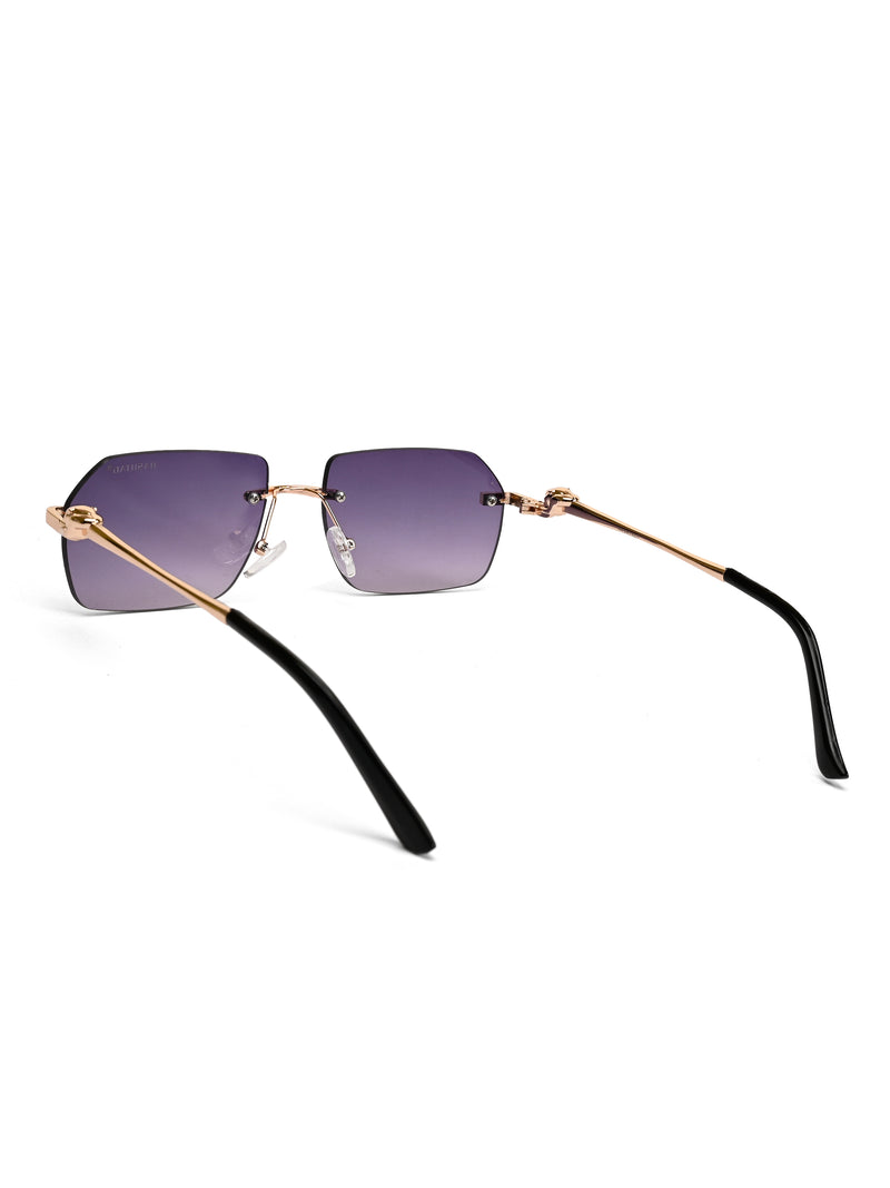 Panthera | Gradient Purple Medium Rim Less RECTANGLE Sunglasses for Men & Women [UV-protected]