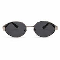 Urbanite | Silver Medium Full Rim Oval Sunglasses for Women [UV-protected]