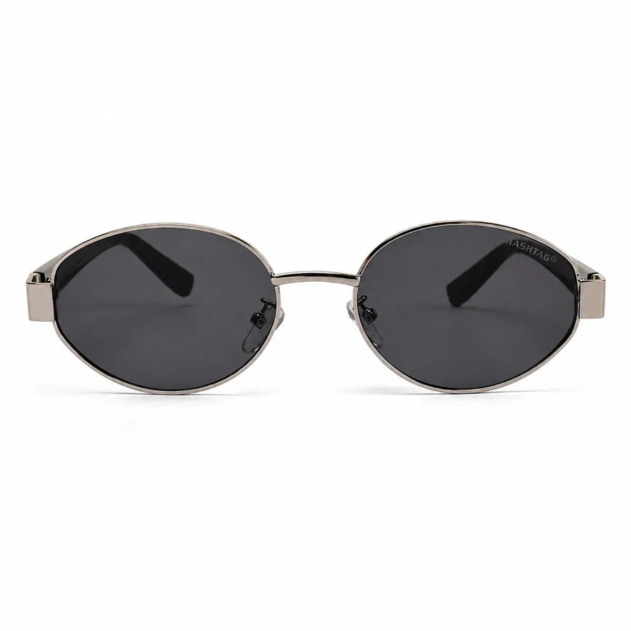 Urbanite | Silver Medium Full Rim Oval Sunglasses for Women [UV-protected]
