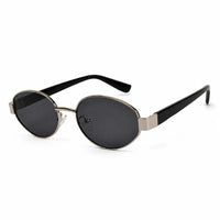 Urbanite | Silver Medium Full Rim Oval Sunglasses for Women [UV-protected]
