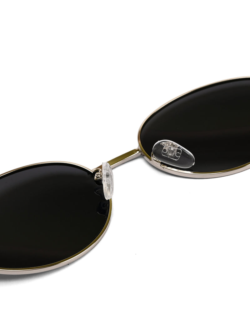 Urbanite | Silver Medium Full Rim Oval Sunglasses for Women [UV-protected]