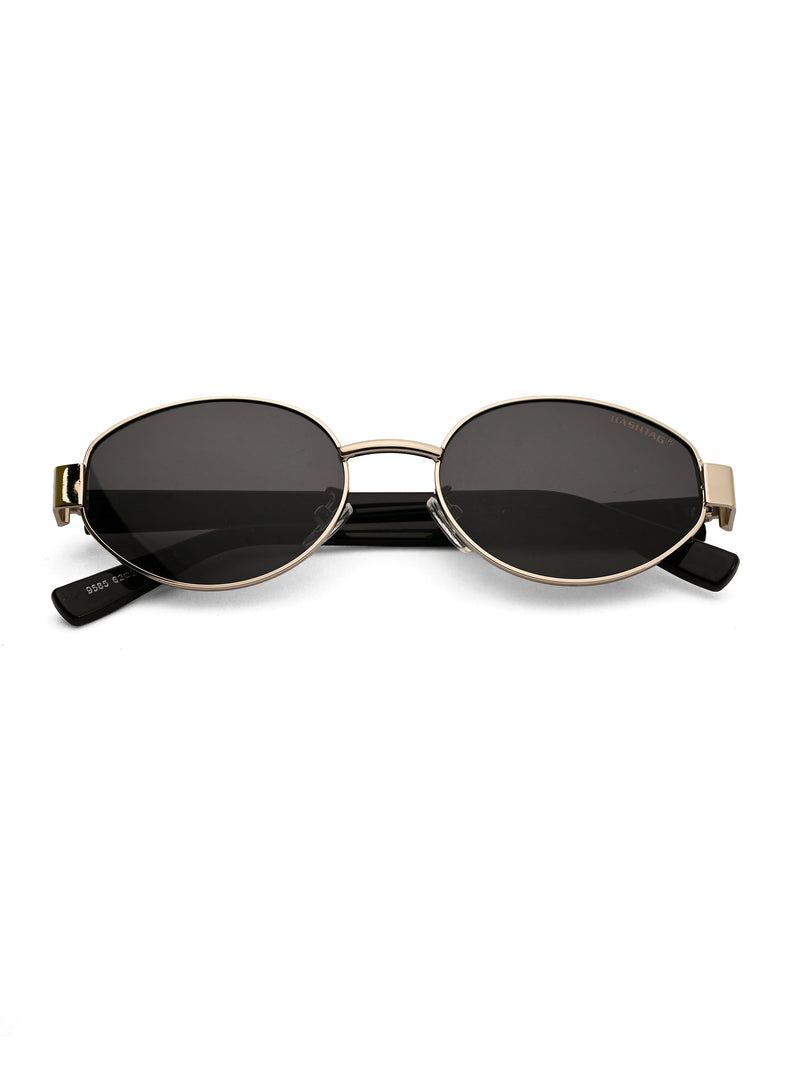 Urbanite | Silver Medium Full Rim Oval Sunglasses for Women [UV-protected]