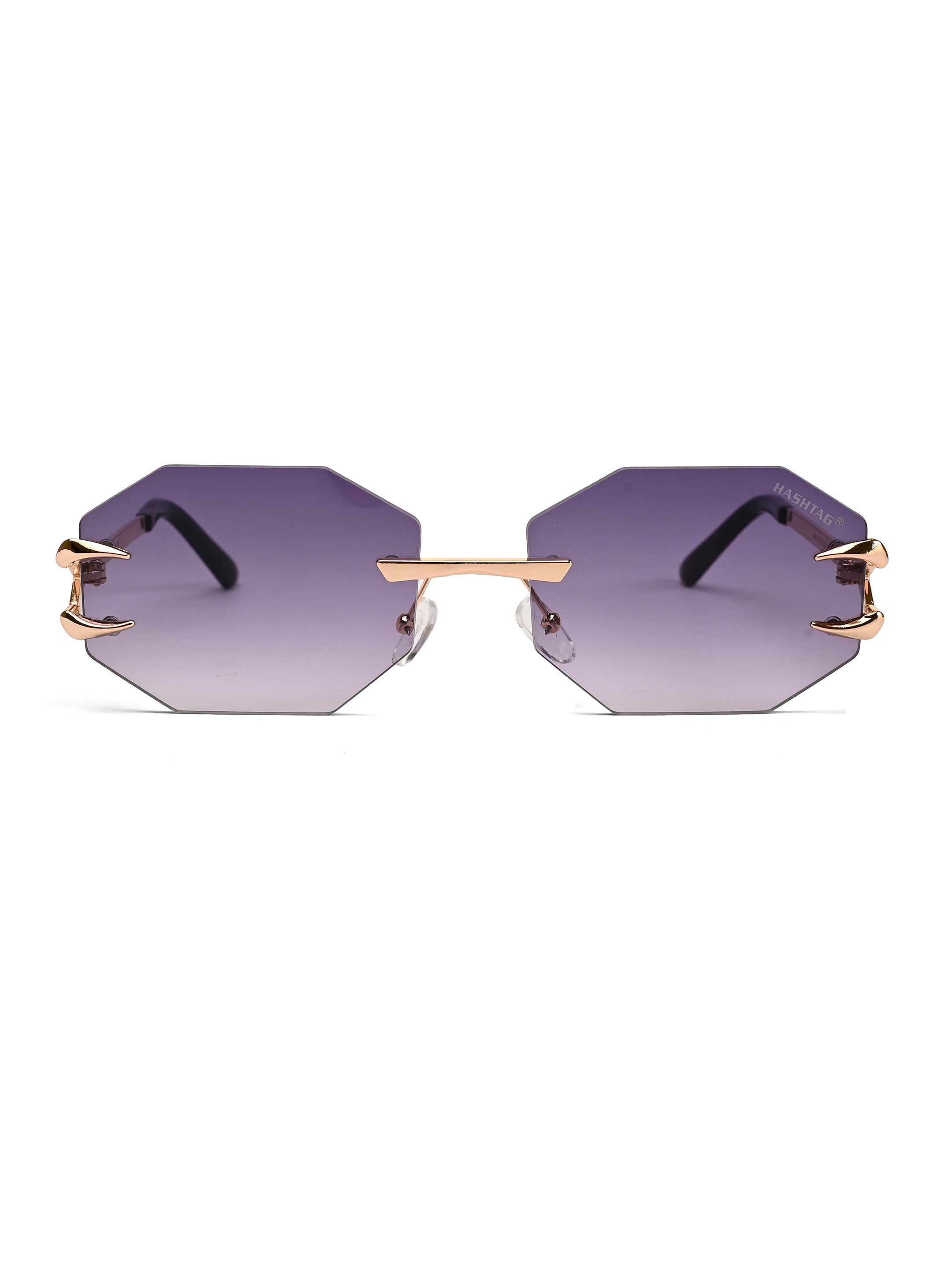 Talon | Gradient Purple Medium Rim Less Octagon Sunglasses for Men & Women [UV-protected]