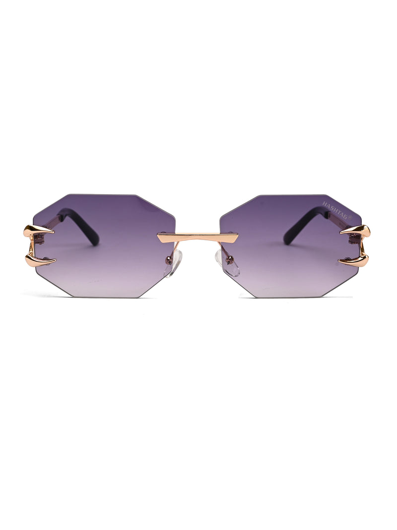 Talon | Gradient Purple Medium Rim Less Octagon Sunglasses for Men & Women [UV-protected]