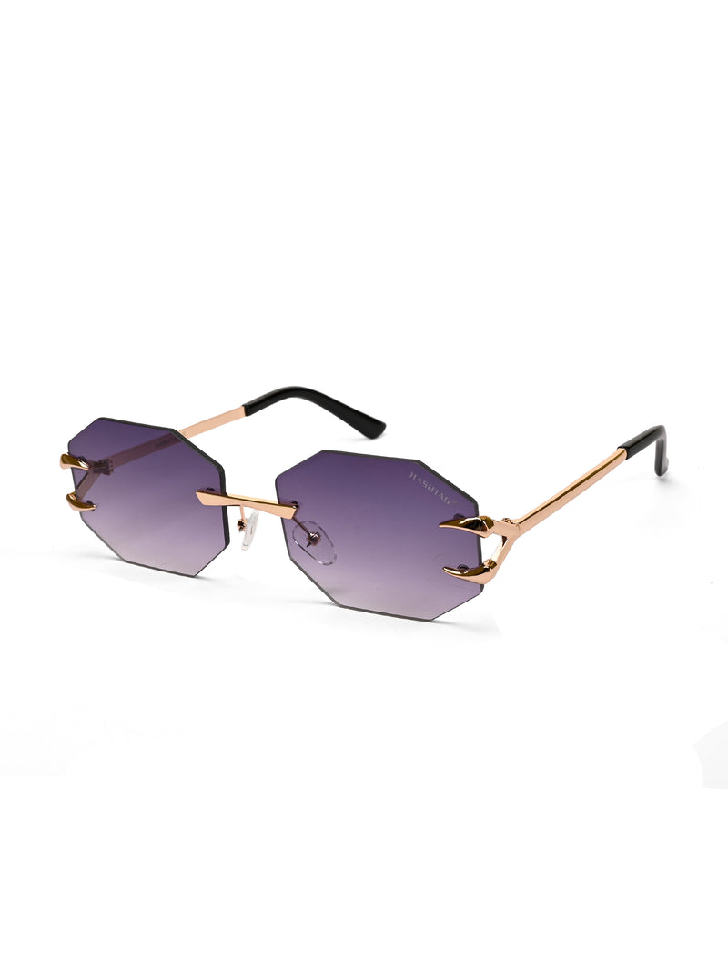 Talon | Gradient Purple Medium Rim Less Octagon Sunglasses for Men & Women [UV-protected]