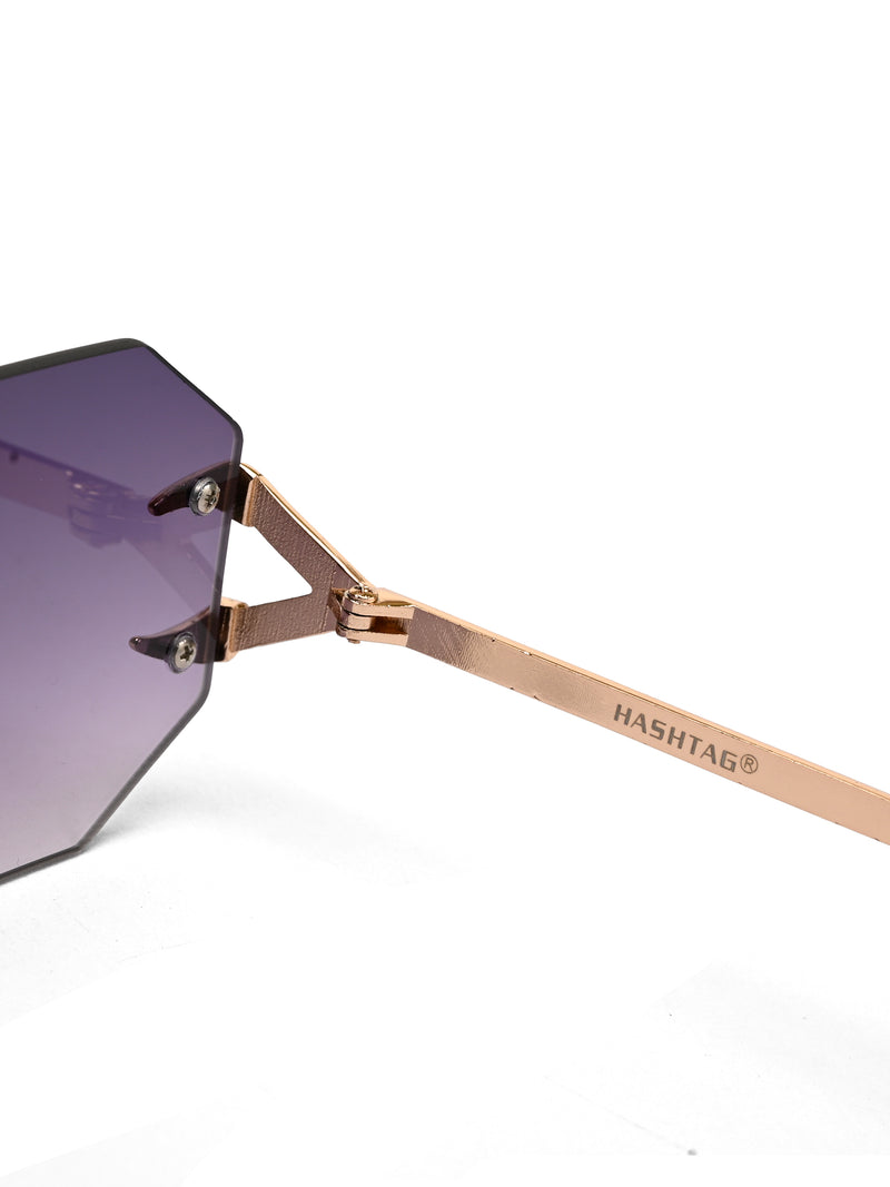Talon | Gradient Purple Medium Rim Less Octagon Sunglasses for Men & Women [UV-protected]