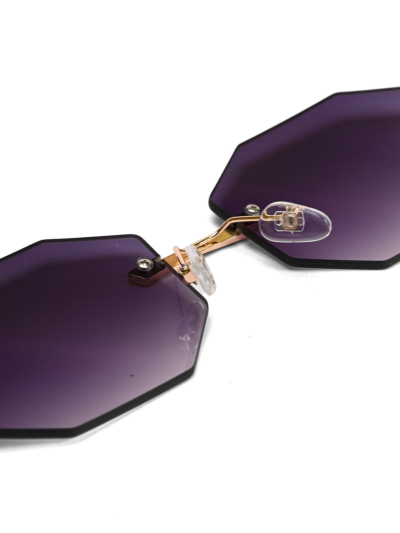 Talon | Gradient Purple Medium Rim Less Octagon Sunglasses for Men & Women [UV-protected]