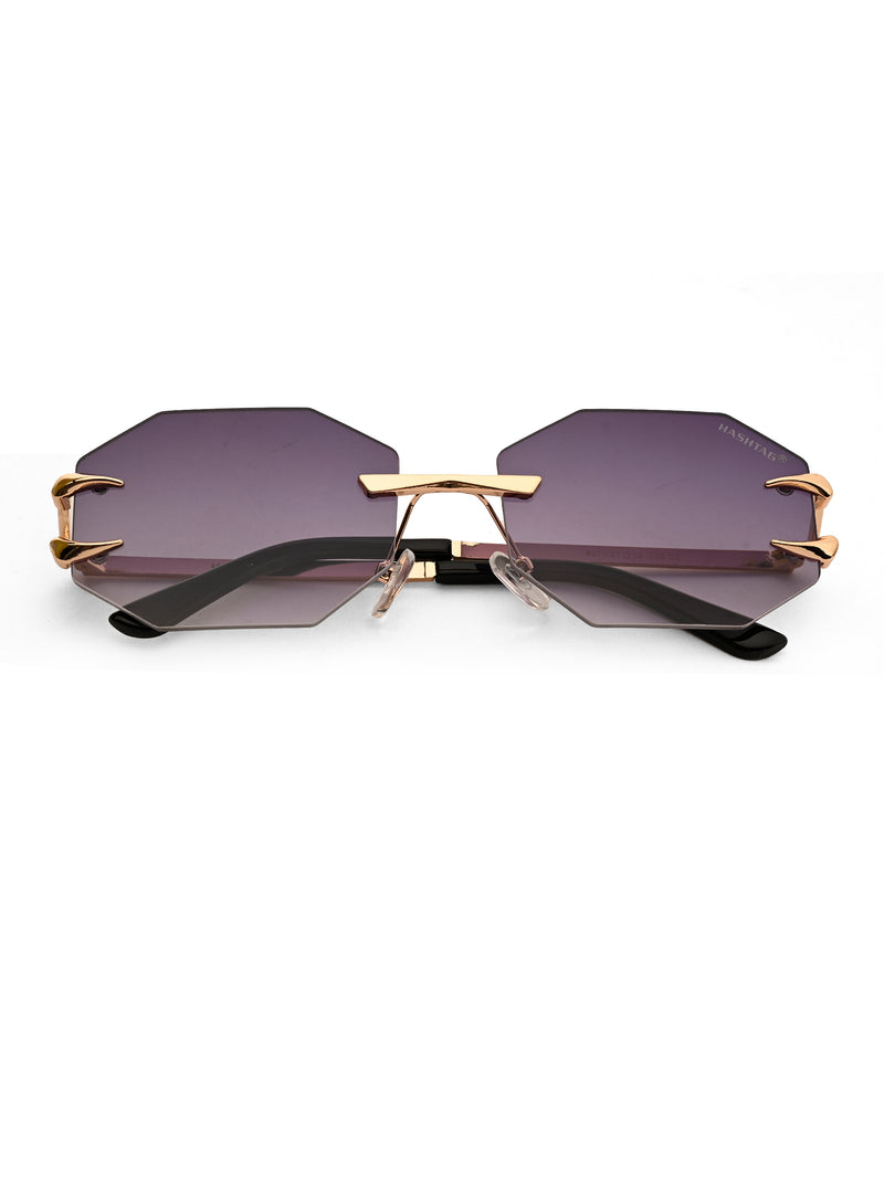 Talon | Gradient Purple Medium Rim Less Octagon Sunglasses for Men & Women [UV-protected]