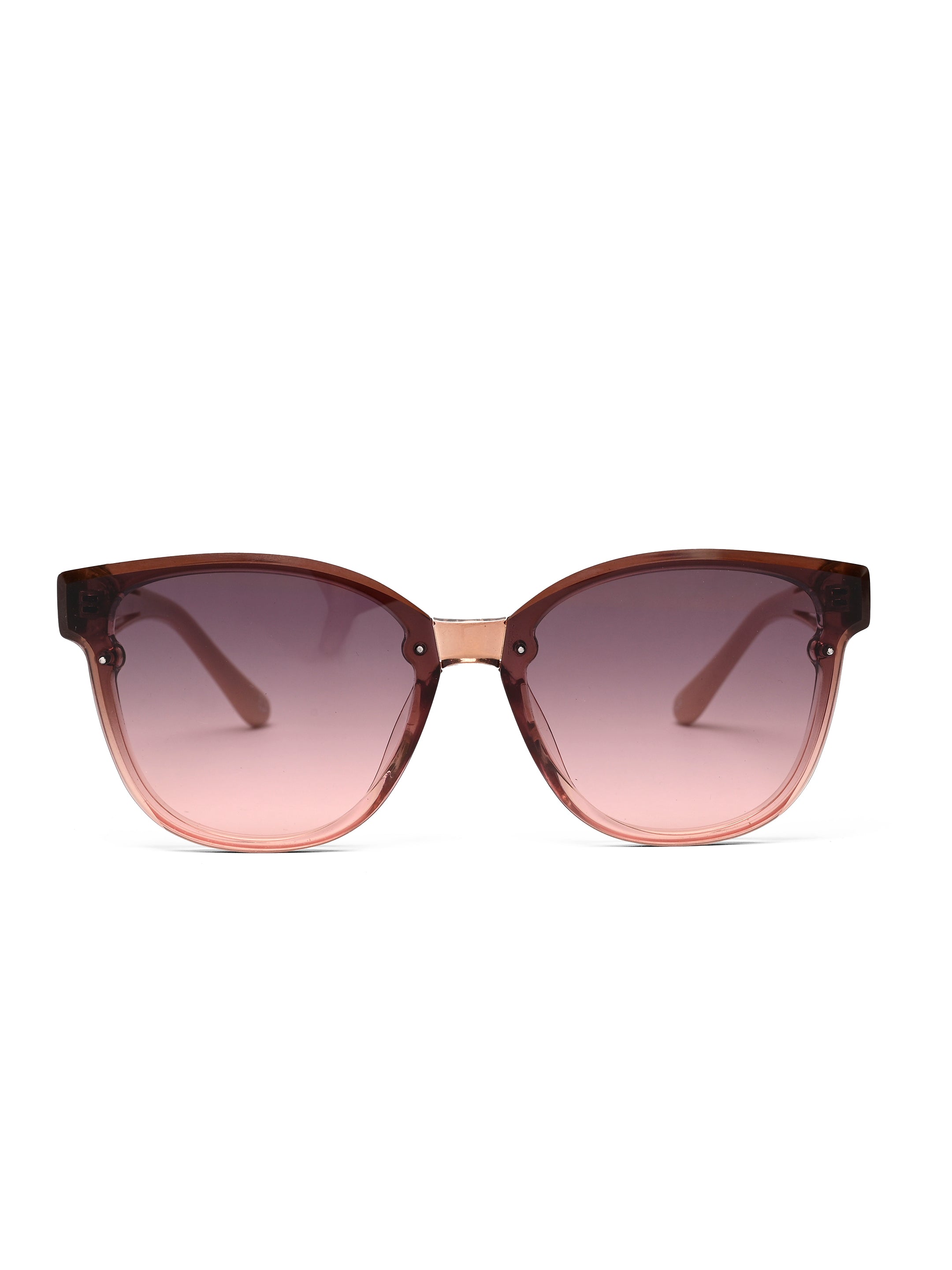 Kalira | Gradient Brown - Pink Large Full Rim Cateye Sunglasses for Women [UV-protected]