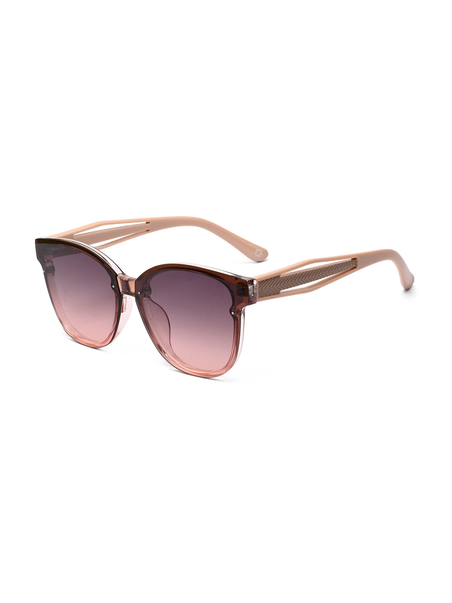 Kalira | Gradient Brown - Pink Large Full Rim Cateye Sunglasses for Women [UV-protected]